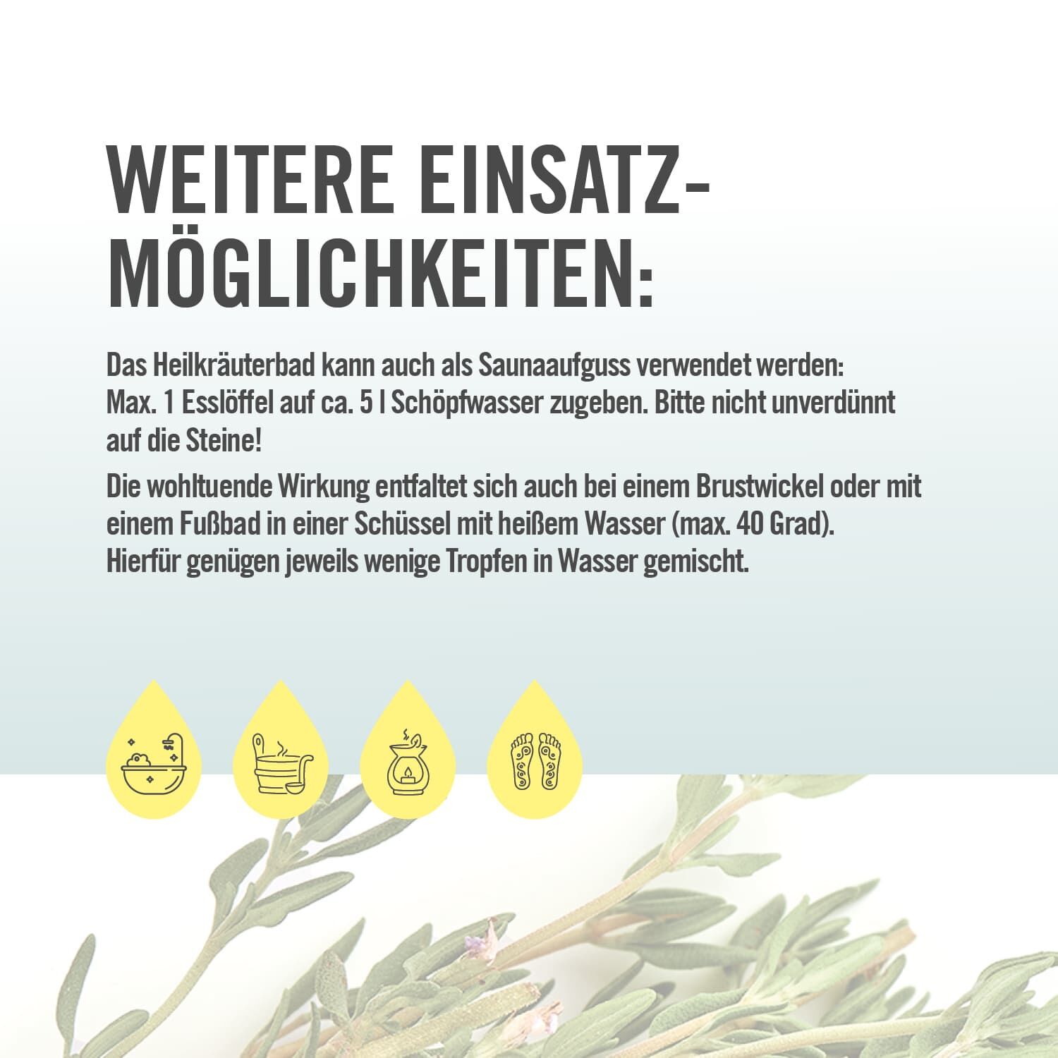 Einsatzmöglichkeiten ARYA LAYA Heilkräuterbad Thymian - Atemfrei