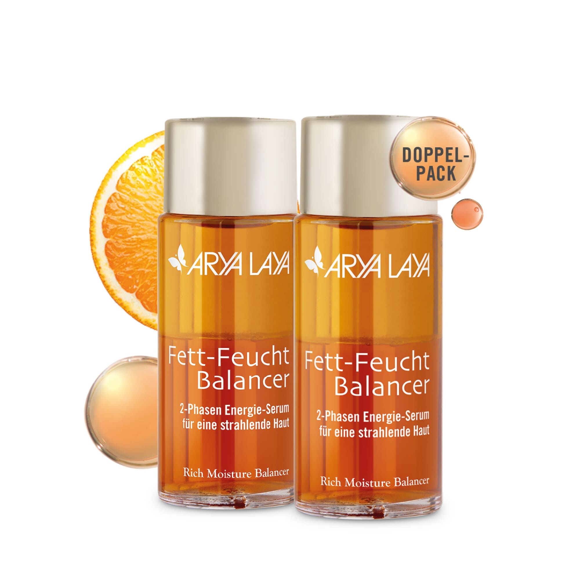 Faltschachtel mit ARYA LAYA Fett-Feucht Balancer Klassiker Doppelpack, 2 x 50 ml