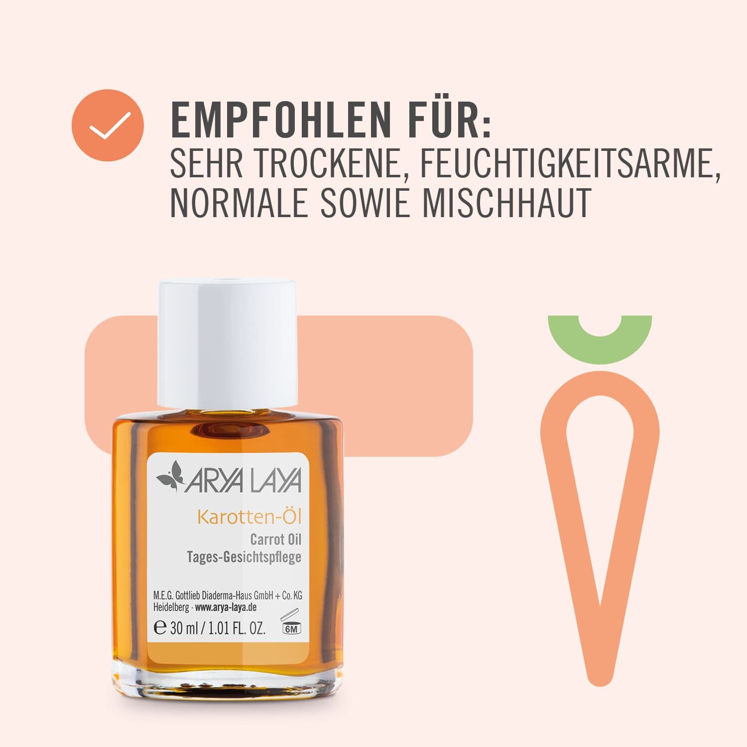 Empfohlen für sehr trockene, feuchtigkeitsarme, normale sowie Mischhaut