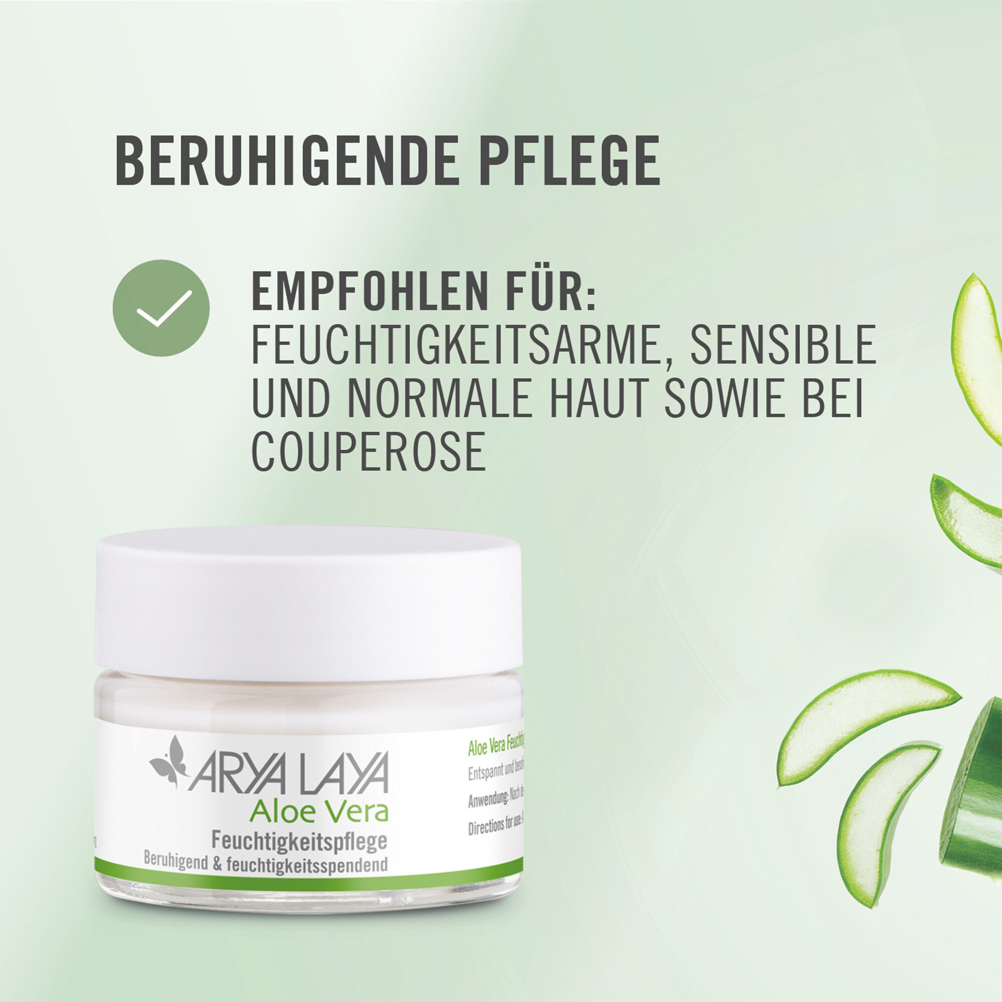 Empfohlen für feuchtigkeitsarme, sensible und normale Haut sowie bei Couperose