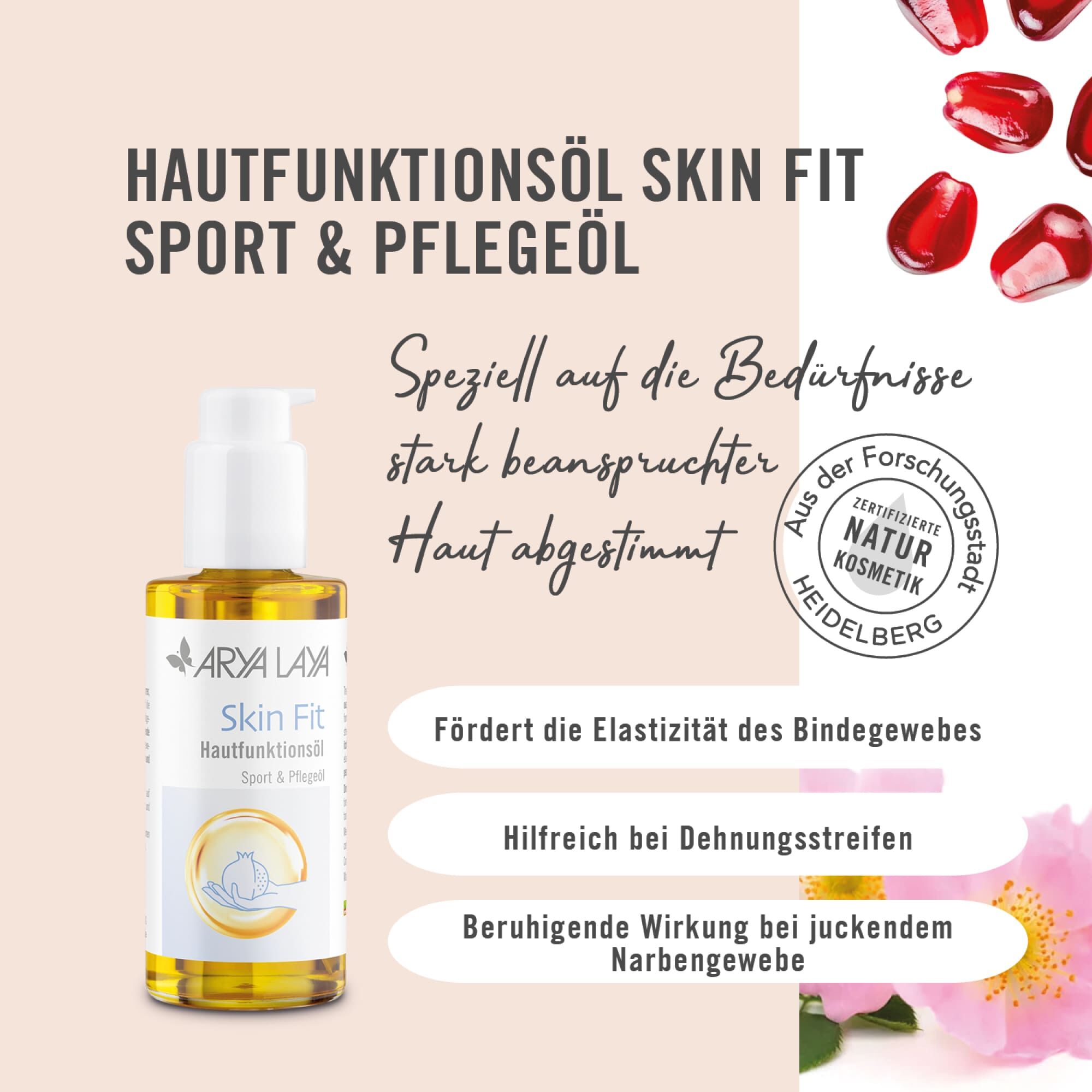 Wirkweise ARYA LAYA Hautfunktionsöl Skin Fit Sport und Pflegeöl, 100 ml