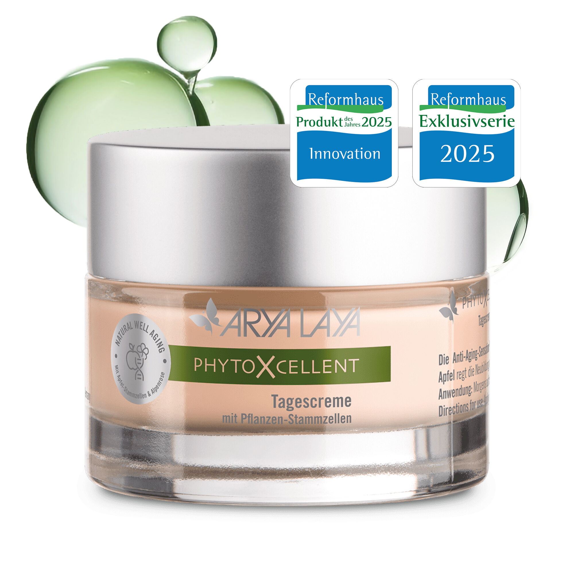 Tiegel und Faltschachtel mit ARYA LAYA PhytoXcellent Tagescreme, 50 ml