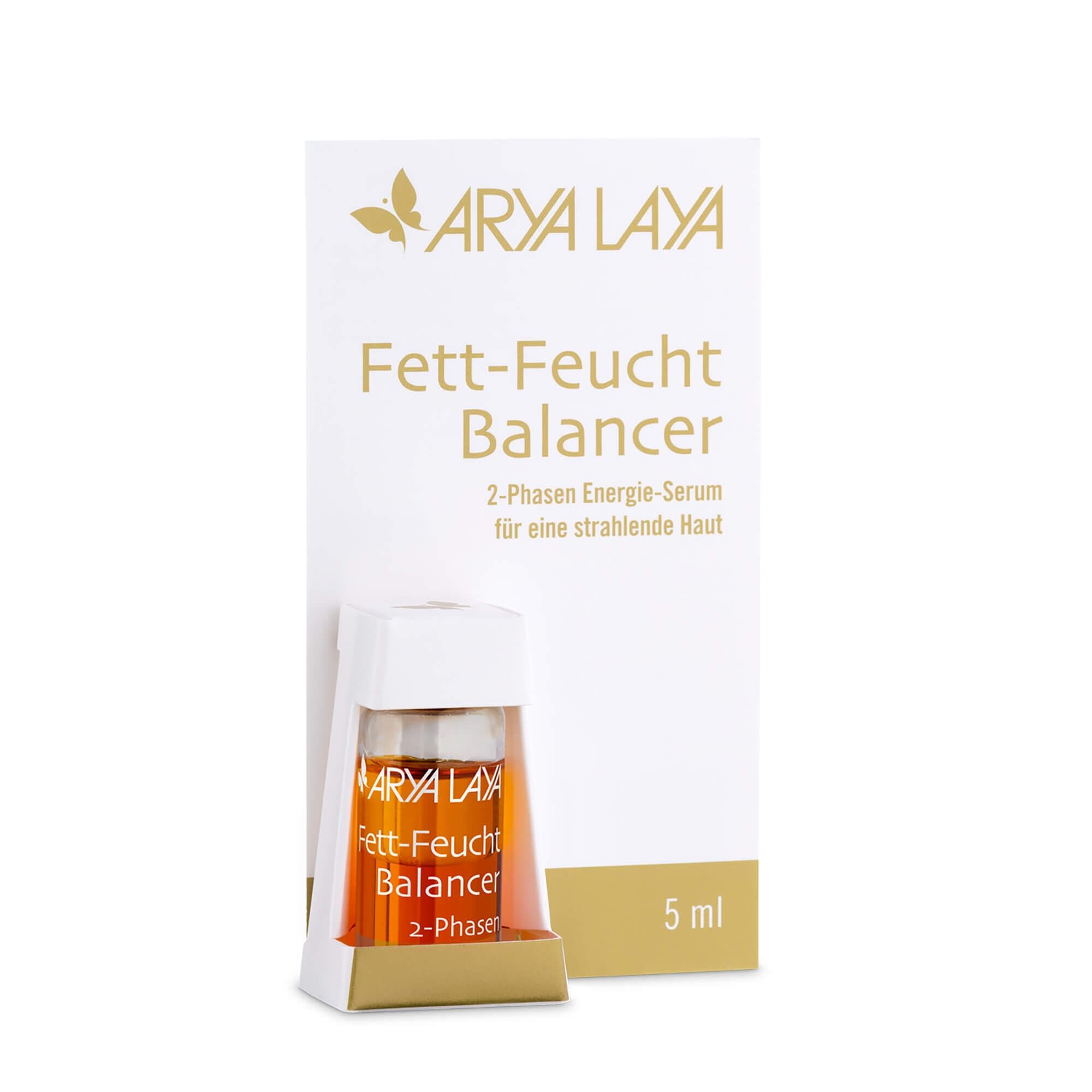 Faltschachtel mit ARYA LAYA Fett-Feucht Balancer Klassiker Probiergröße, 5 ml