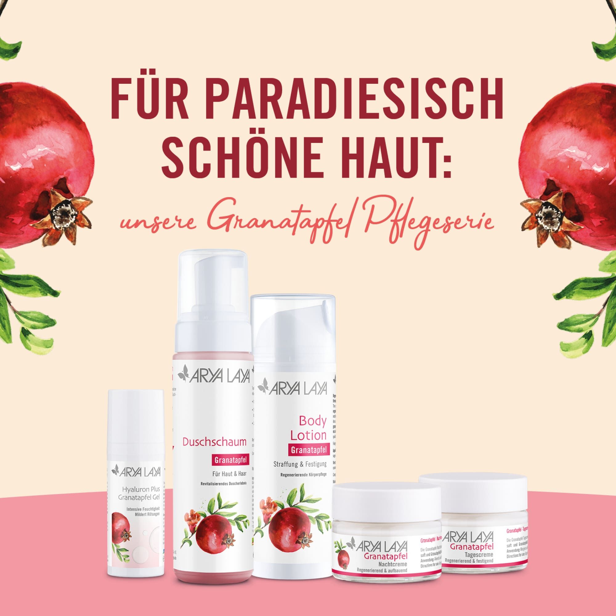 Für paradiesisch schöne Haut: unsere Granatapfel Pflegeserie