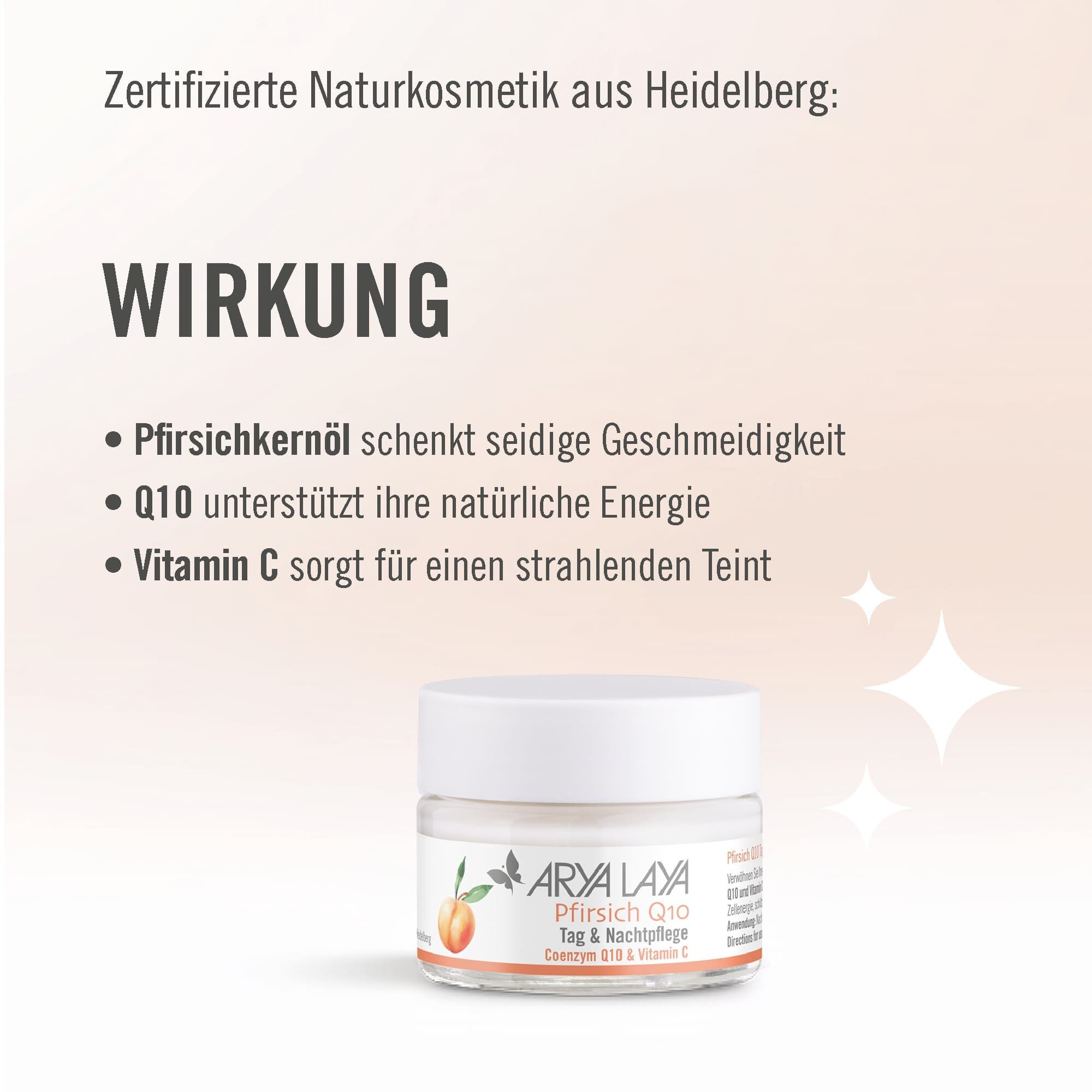 Wirkung ARYA LAYA Pfirsich Q10 Tag & Nachtpflege