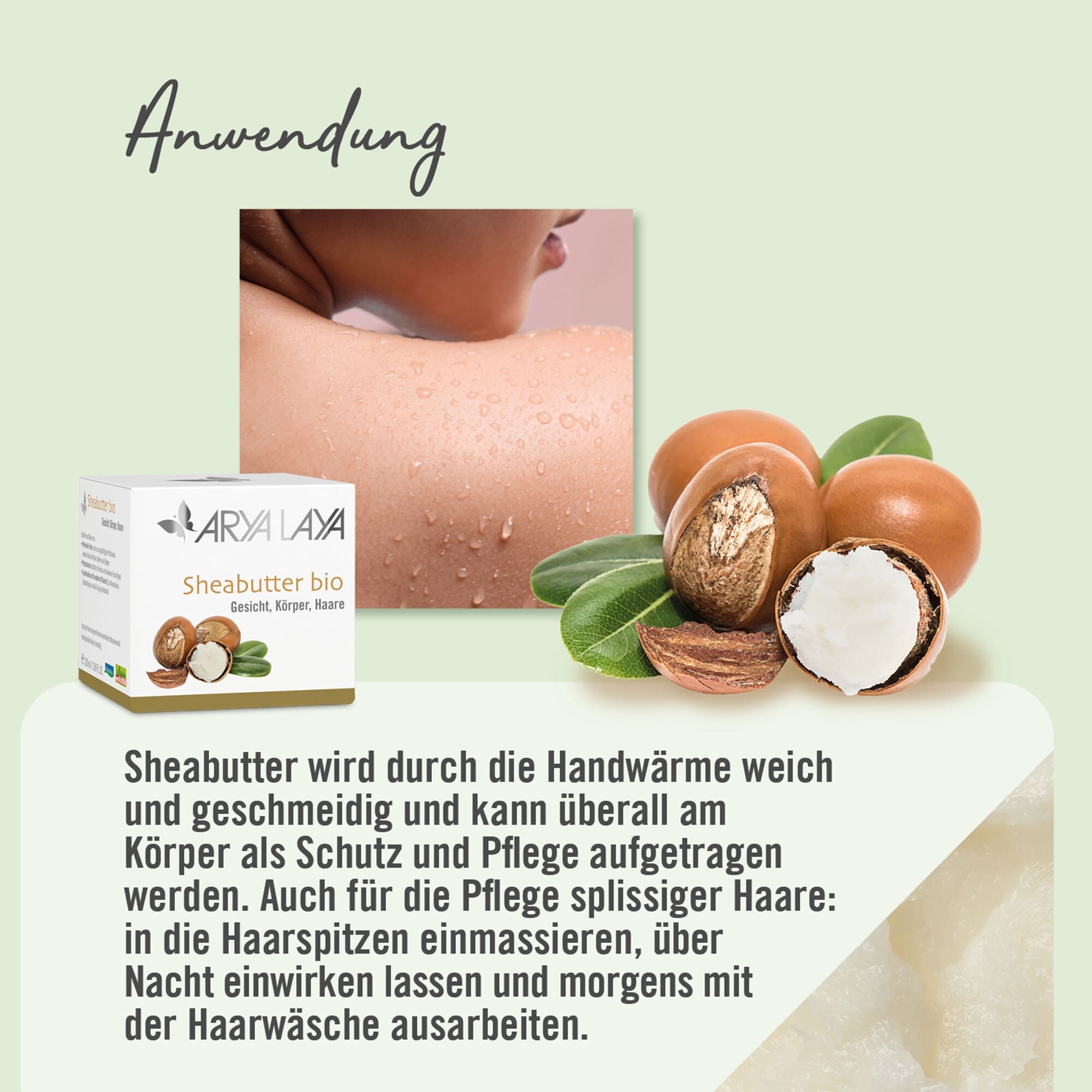 Anwendung ARYA LAYA Sheabutter
