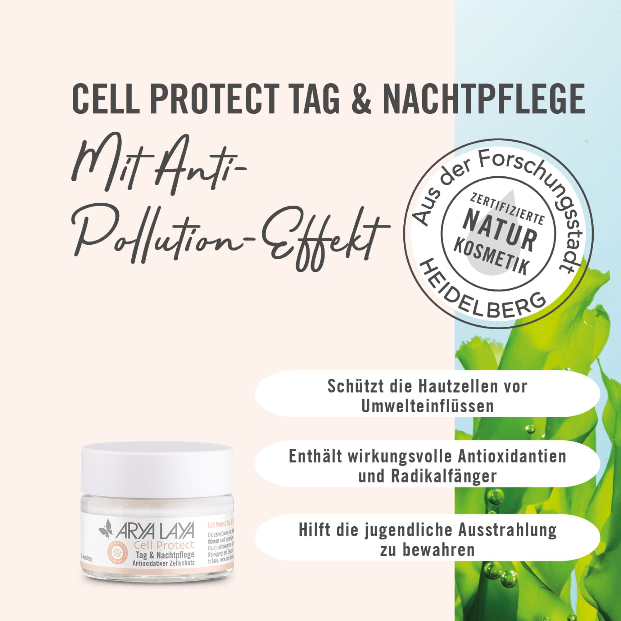 Wirkweise ARYA LAYA Cell Protect Tag und Nachtpflege