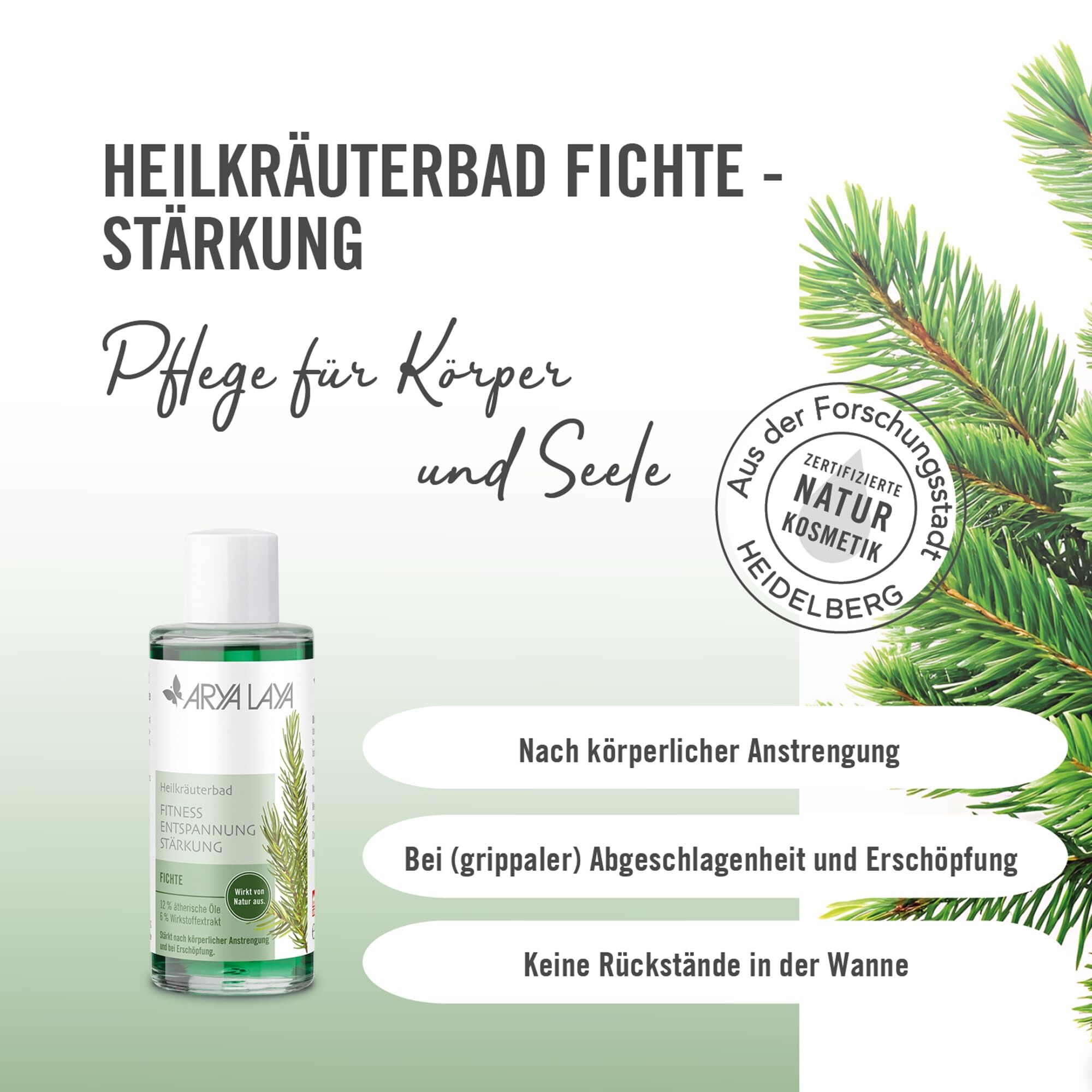 Chart Wirkweise ARYA LAYA Heilkräuterbad Fichte - Stärkung