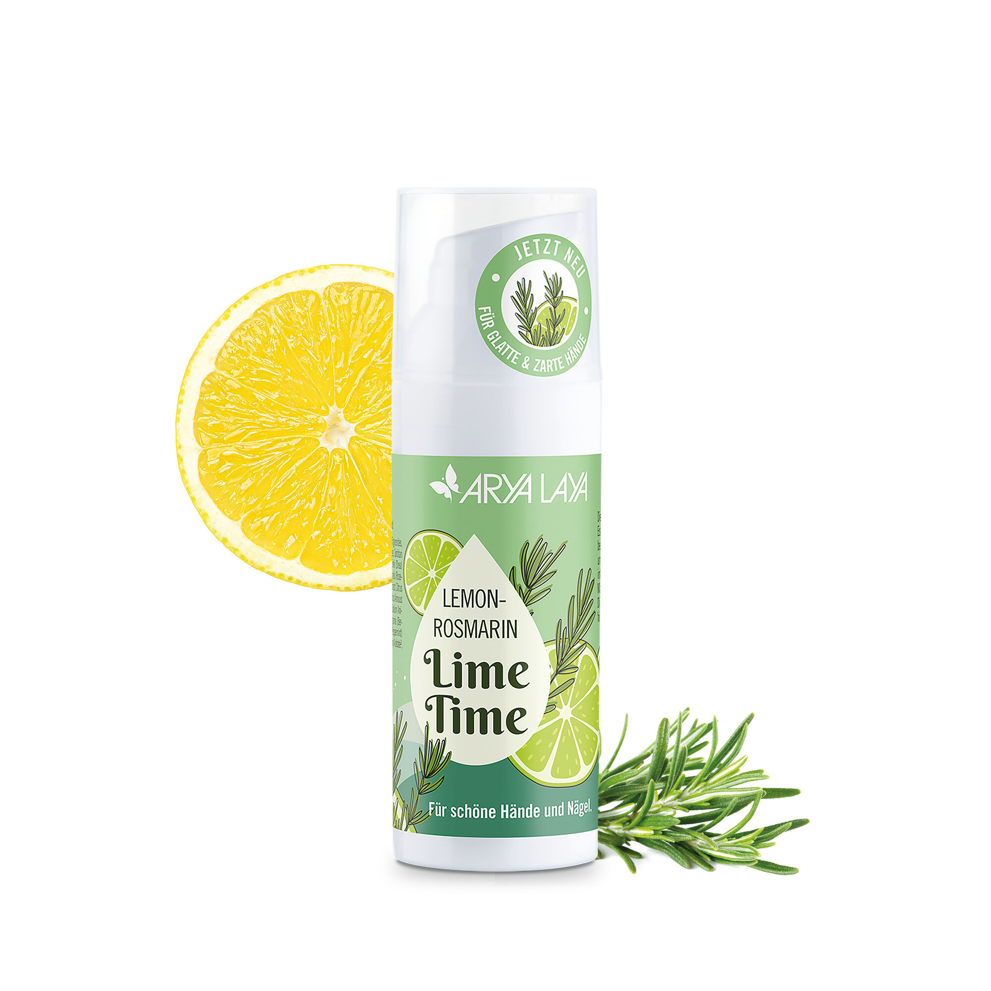 Airless-Spender mit ARYA LAYA Lemon-Rosmarin Handpflege, 50 ml