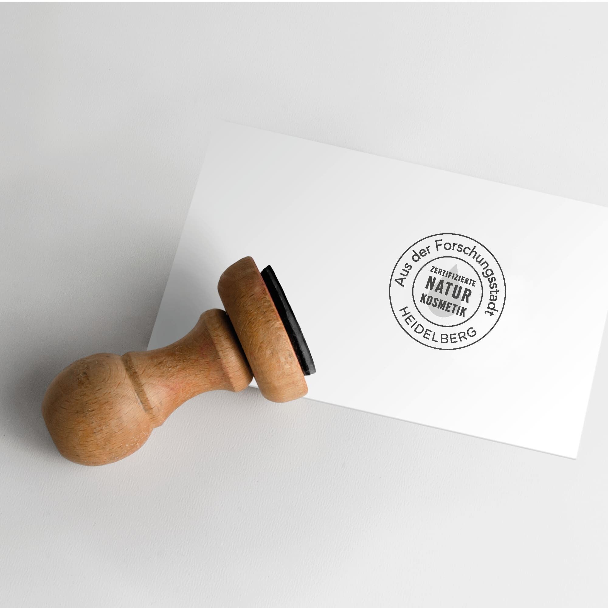 Stempel mit Siegel Naturkosmetik aus Heidelberg