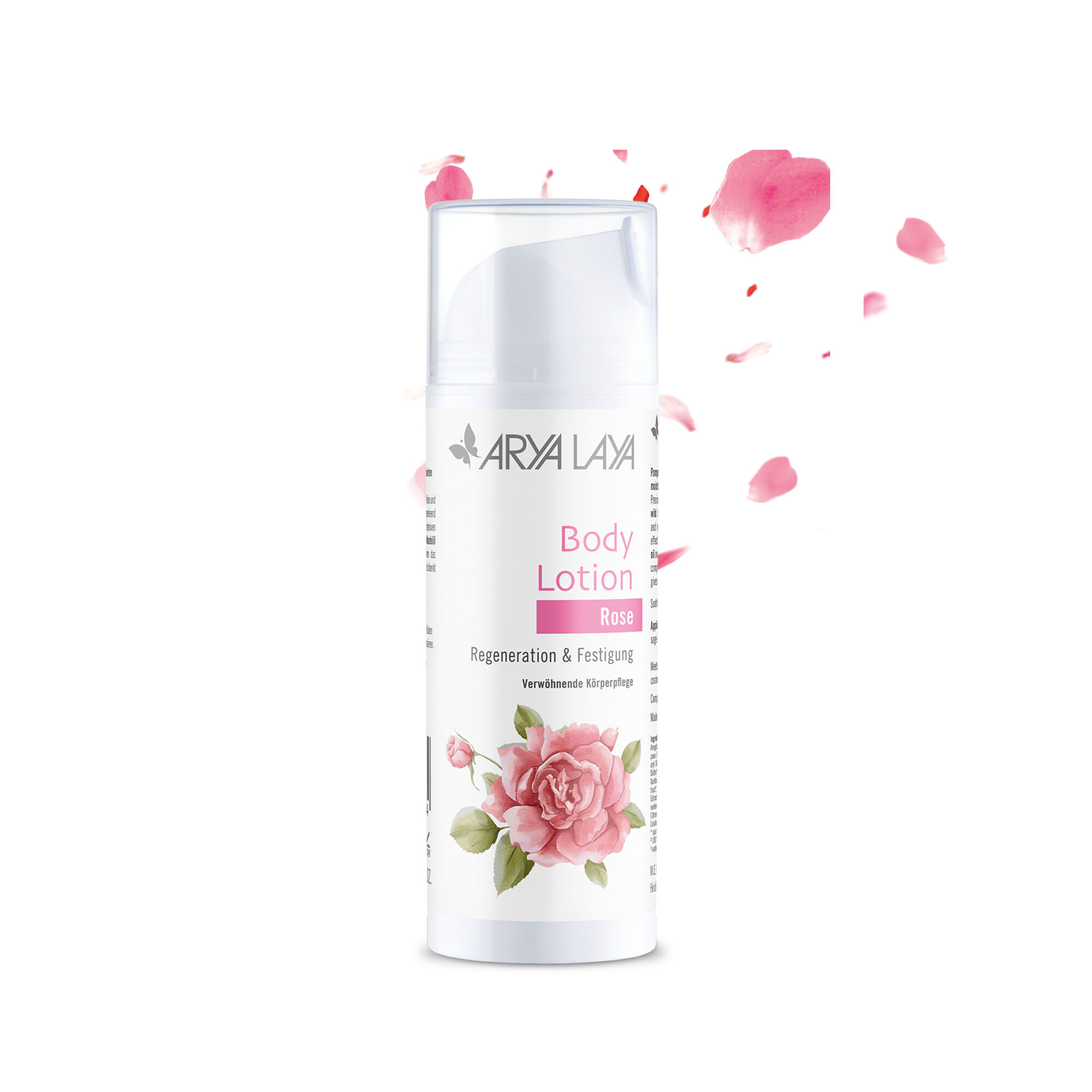 Body Lotion Rose, harmonisierend und aufbauend: spendet intensiv Feuchtigkeit für ein ebenmäßiges Hautbild, 150 ml Airless-Spender