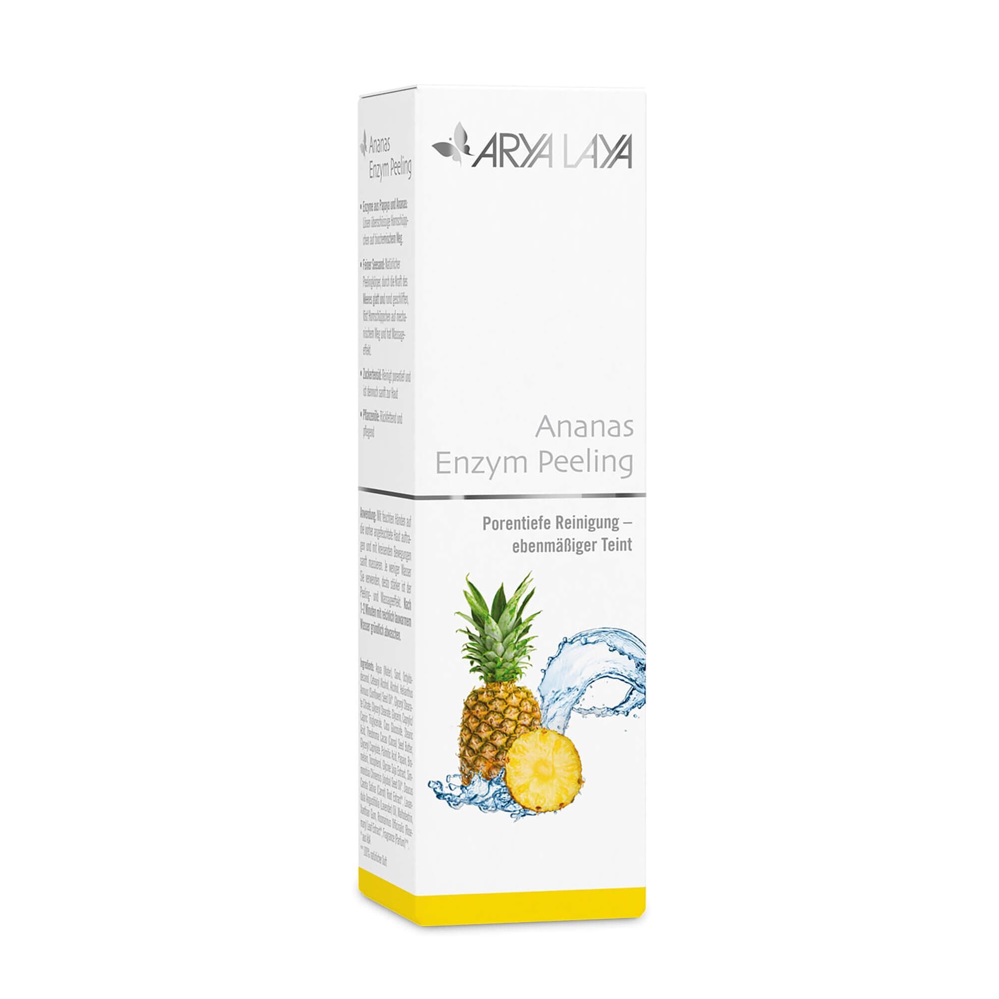 Faltschachtel mit ARYA LAYA Ananas Enzym Peeling, 75 ml