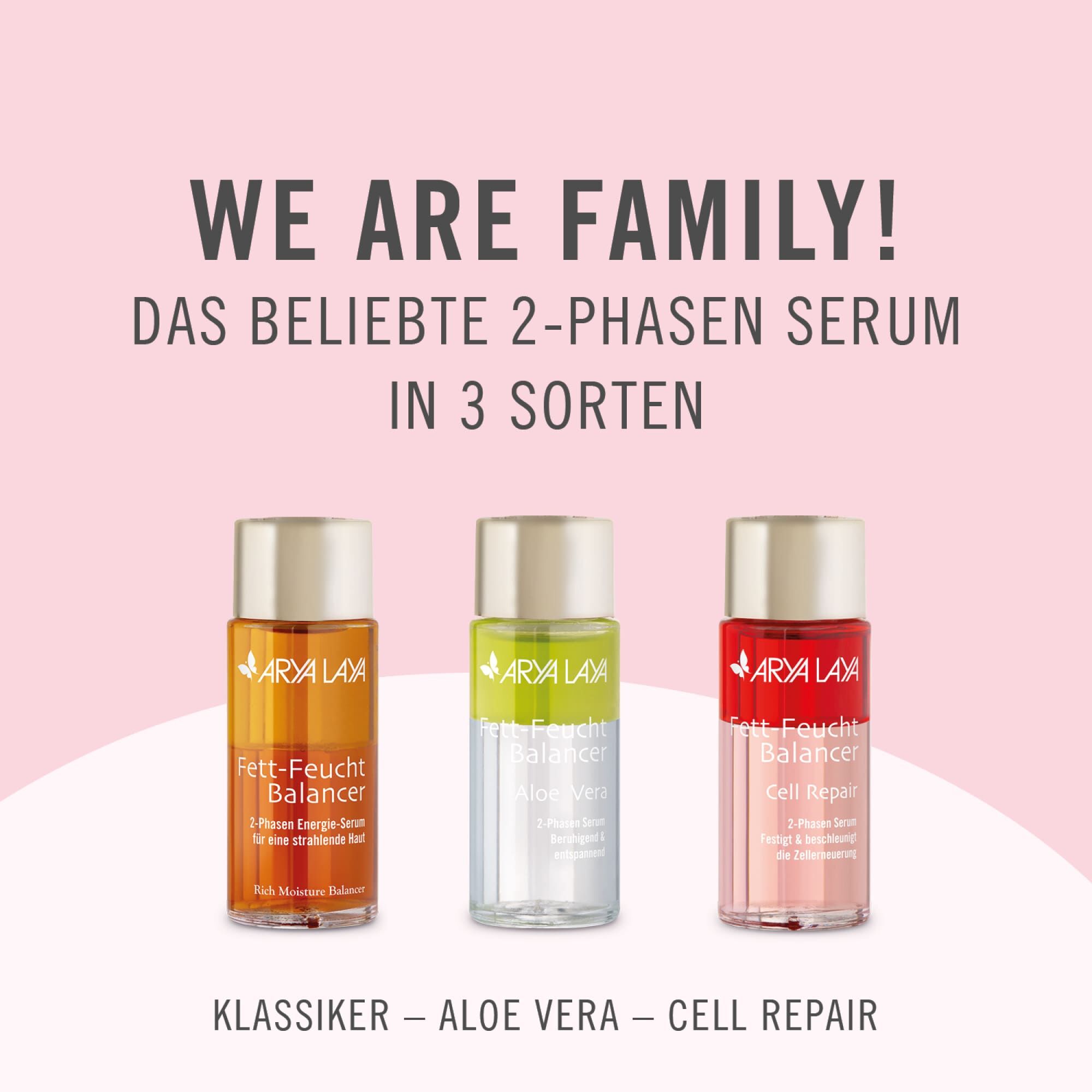 We are Family: Das beliebte 2-Phasen Serum in 3 Sorten