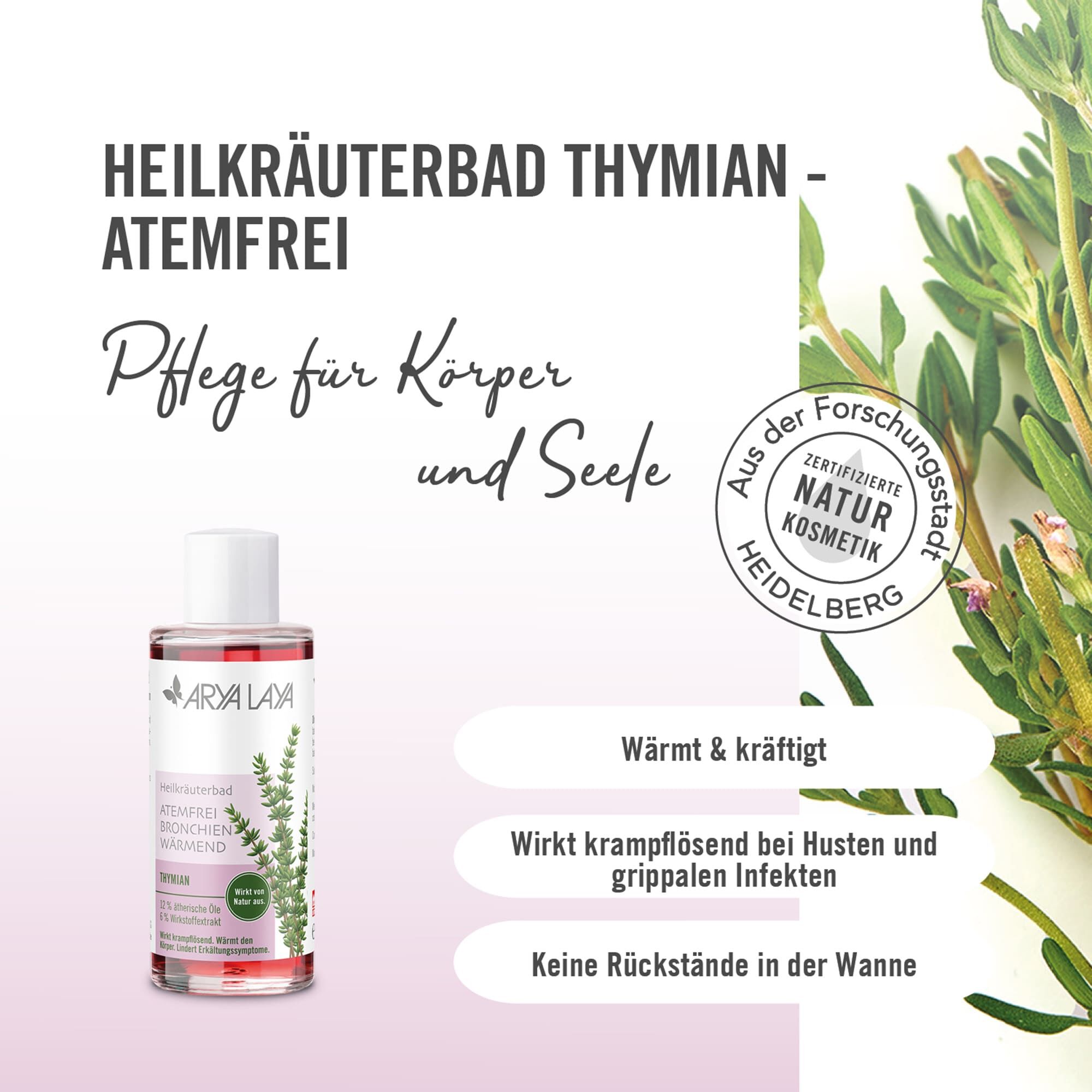 Wirkweise ARYA LAYA Heilkräuterbad Thymian - Atemfrei
