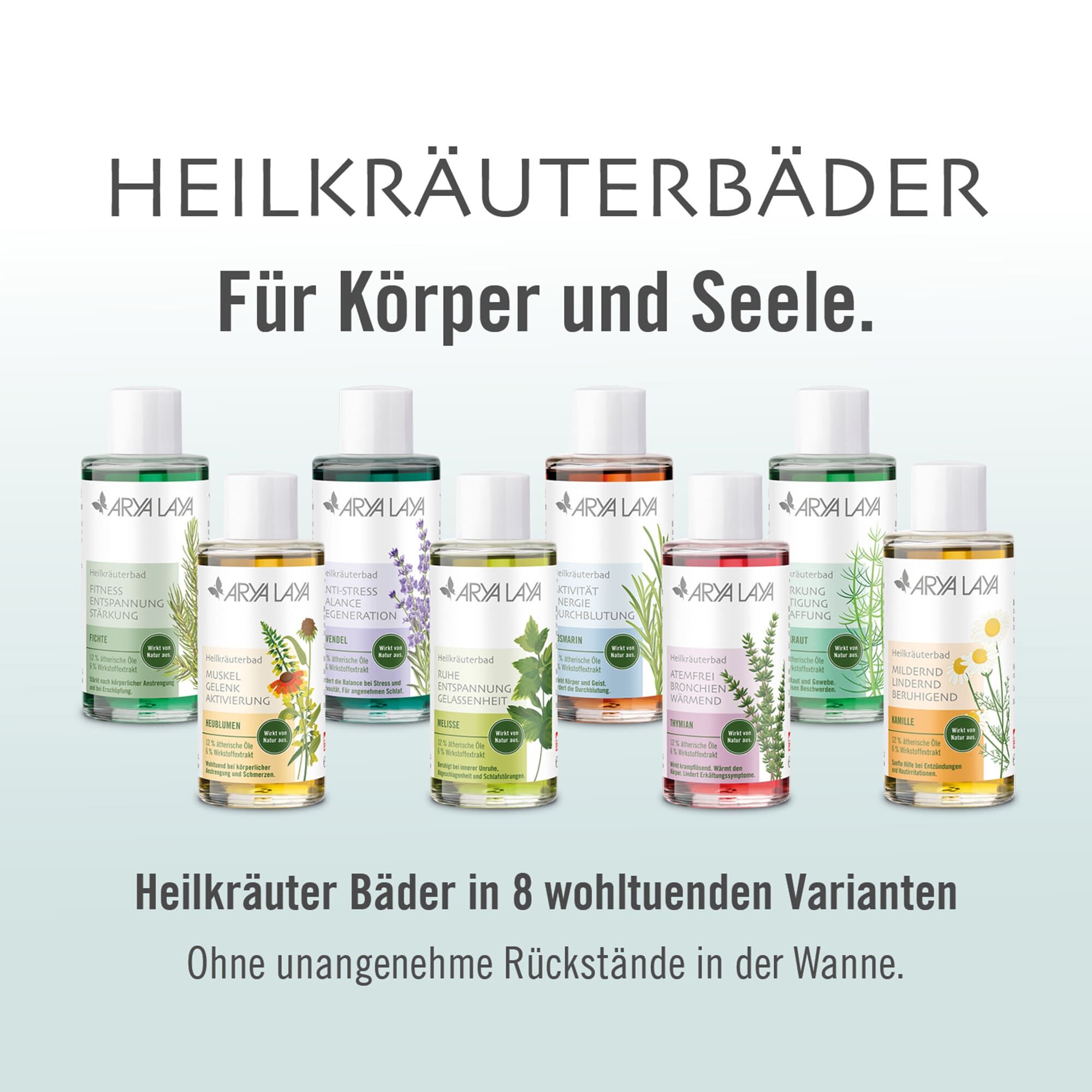 ARYA LAYA Heilkräuterbäder für Körper und Seele in 8 verschiedenen Sorten