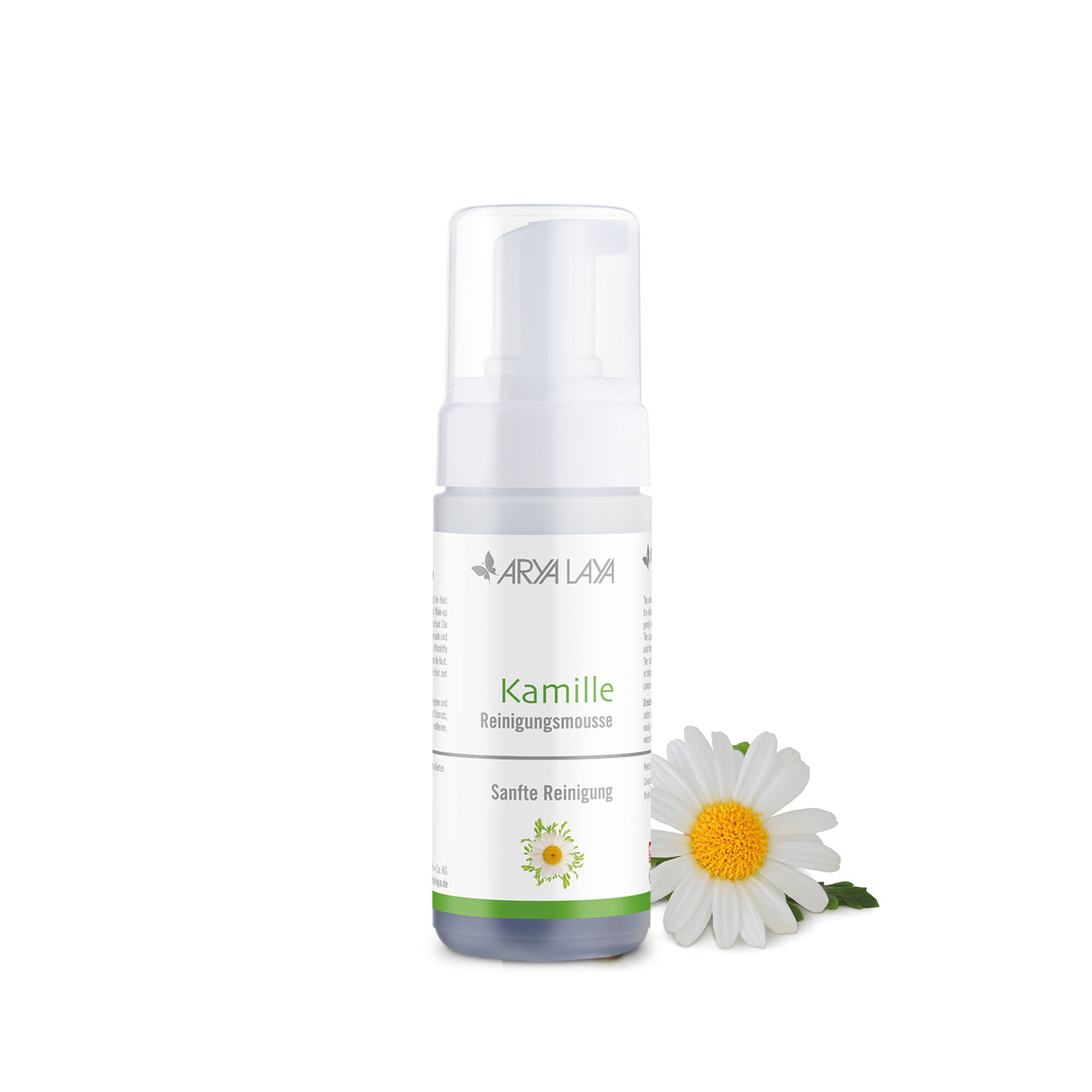 Airless-Spender mit ARYA LAYA Kamille Reinigungsmousse, 125 ml
