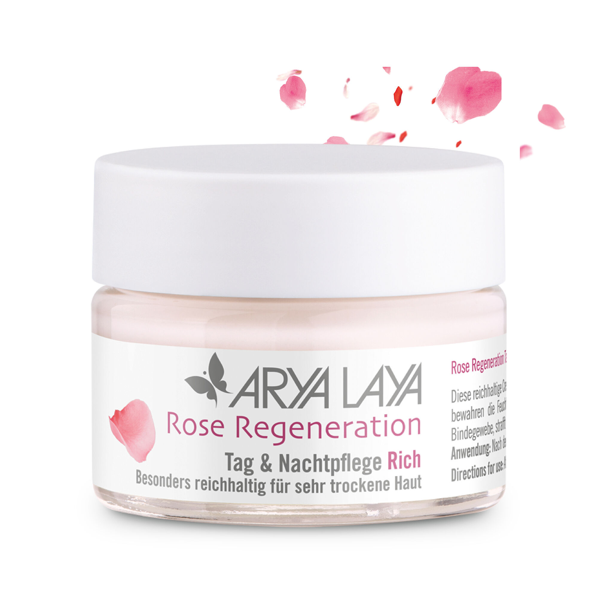 ARYA LAYA Rose Regeneration Tag & Nachtpflege Rich 50 ml, Glastiegel