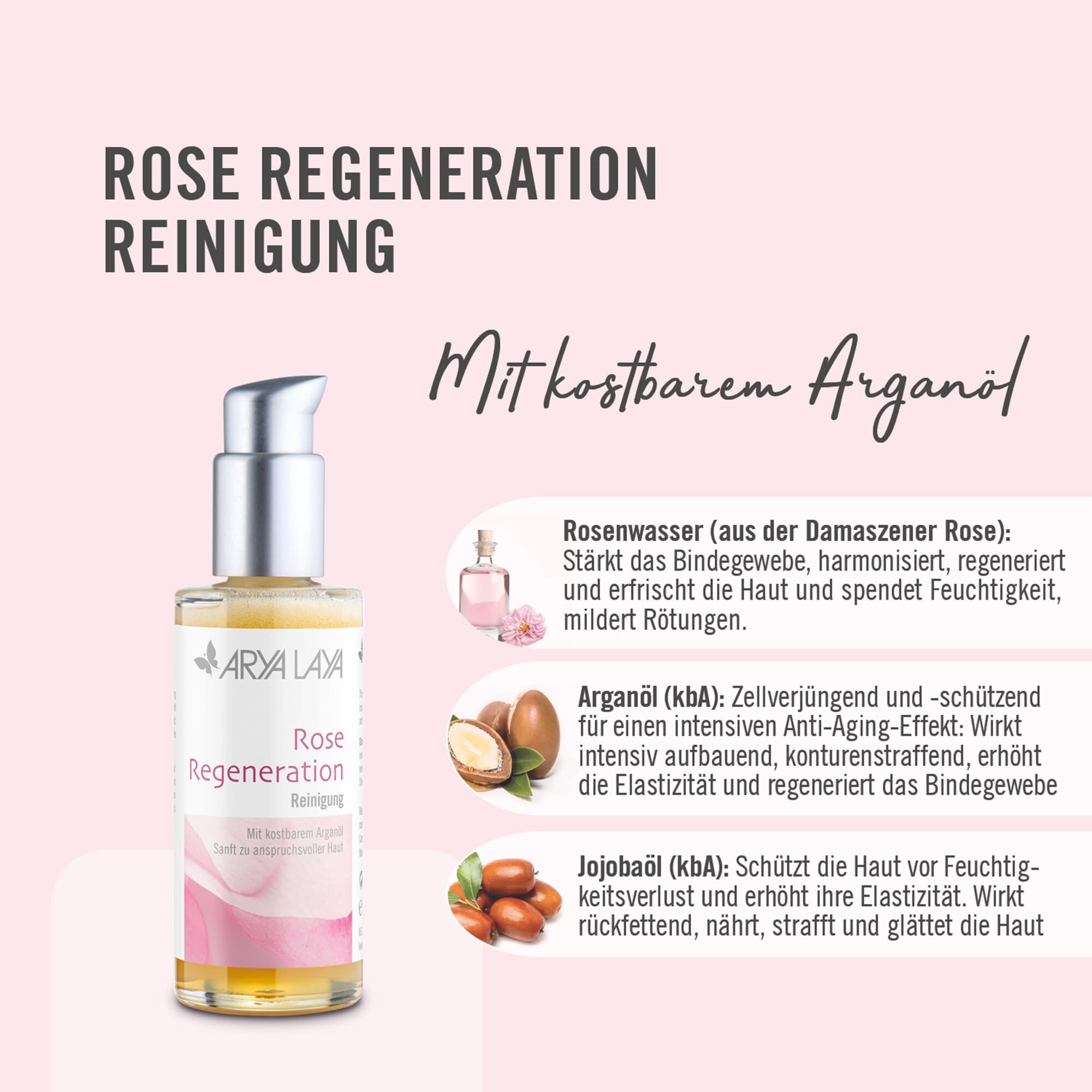 Wirkstoffe ARYA LAYA Rose Regeneration Reinigung
