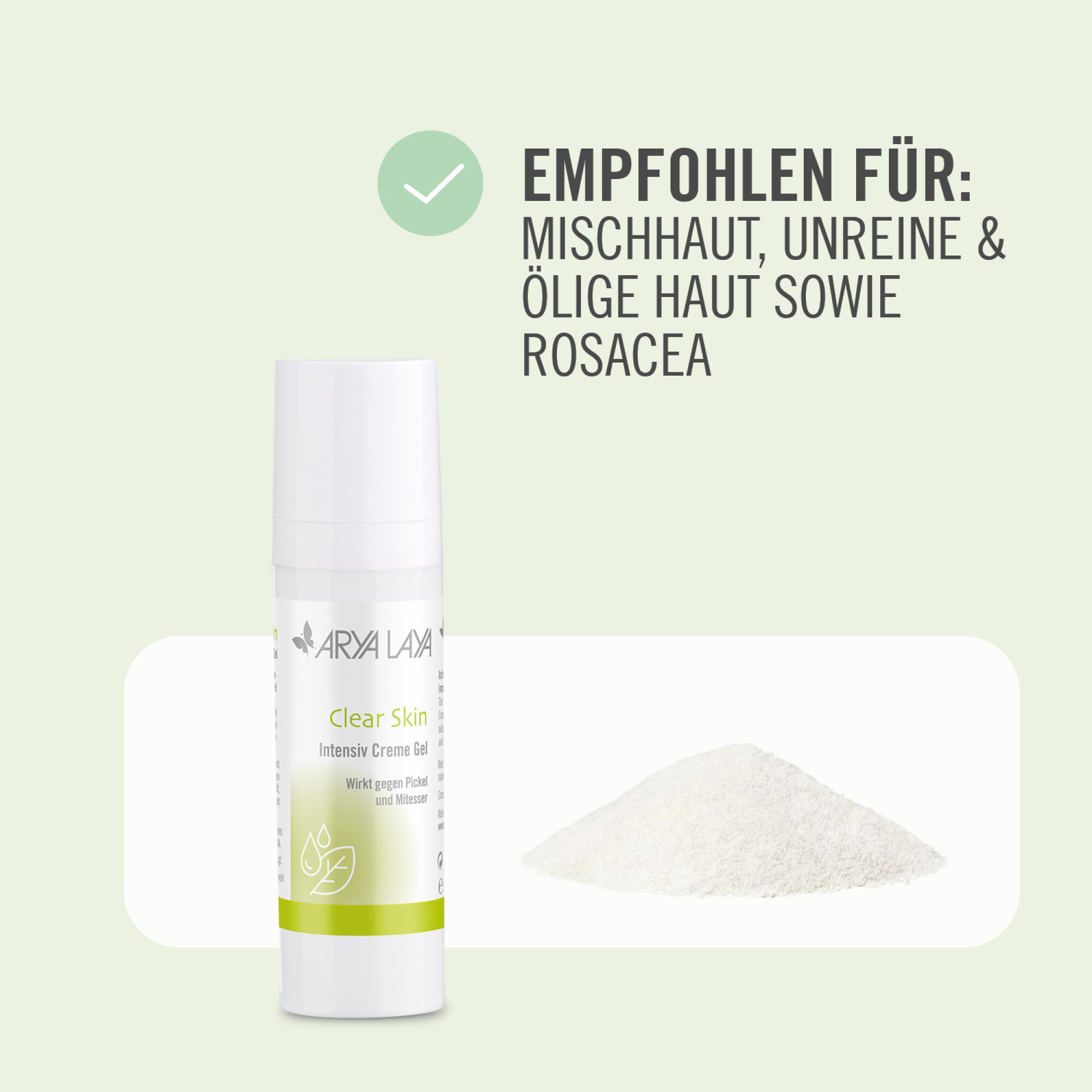 Empfohlen für: Mischhaut, unreine & ölige Haut sowie Rosacea