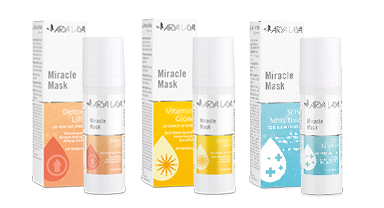 Produktübersicht der ARYA LAYA Pflegeserie Miracle Mask