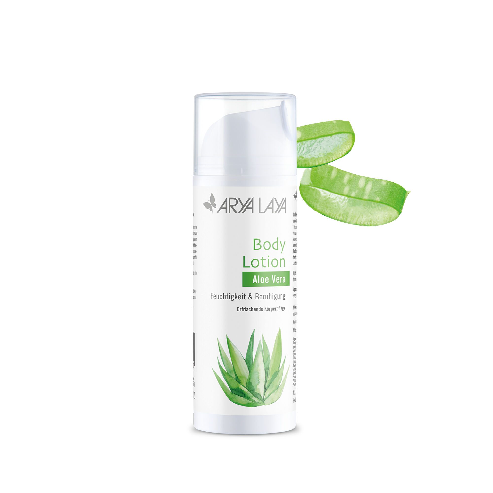 Airless-Spender mit ARYA LAYA Body Lotion Aloe Vera, 150 ml