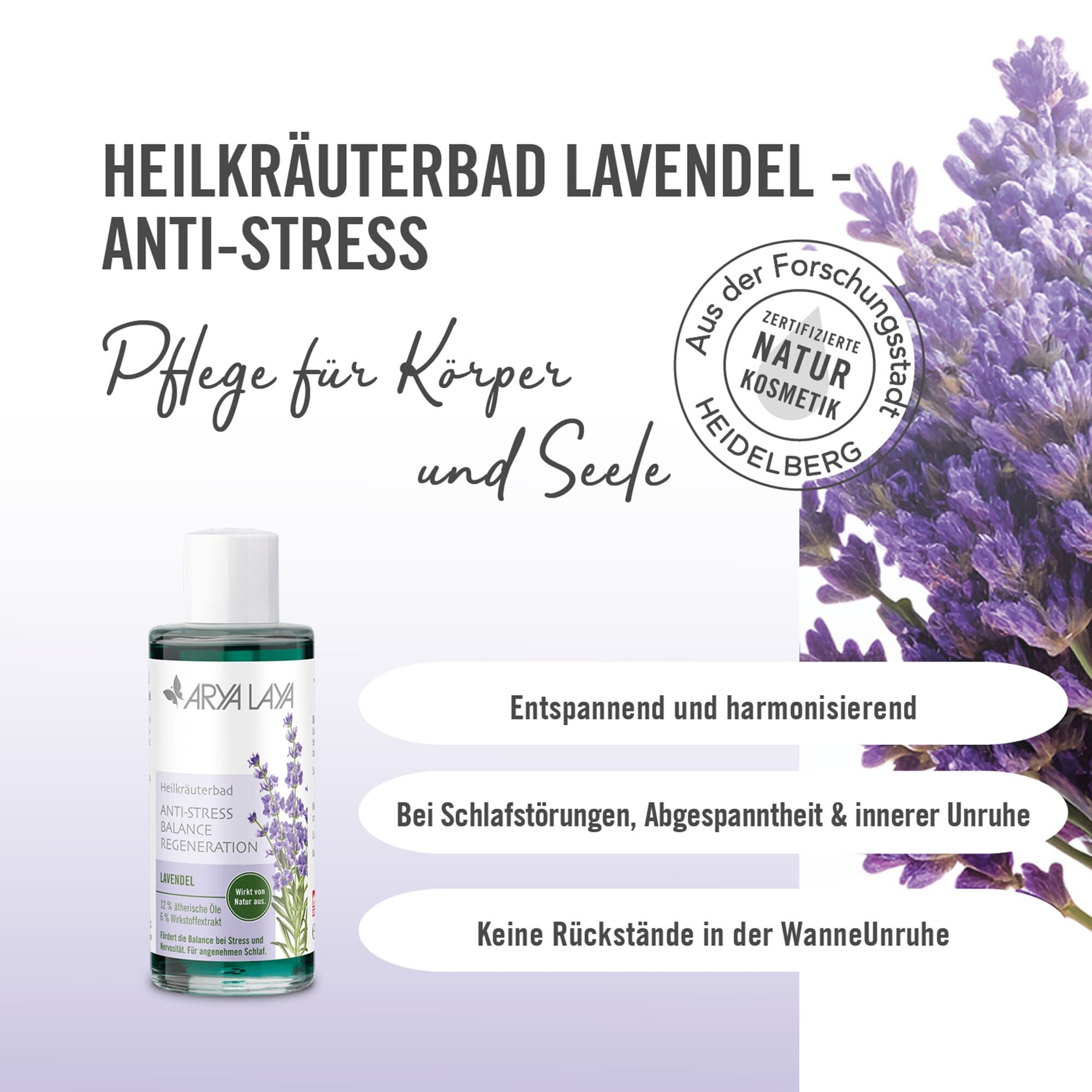 Wirkweise ARYA LAYA Heilkräuterbad Lavendel - Anti-Stress