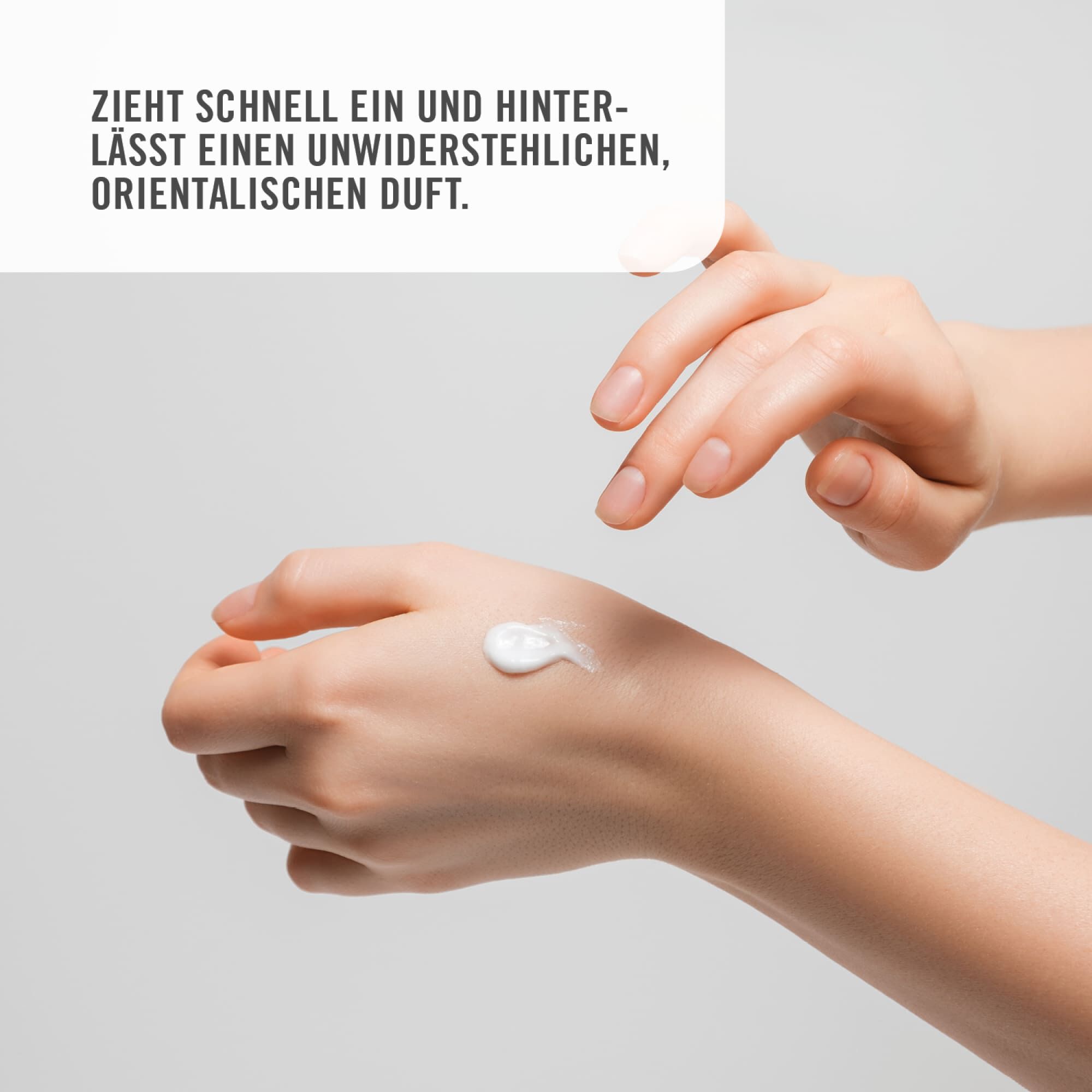 Zieht schnell ein und hinterlässt einen unwiderstehlichen, orientalischen Duft