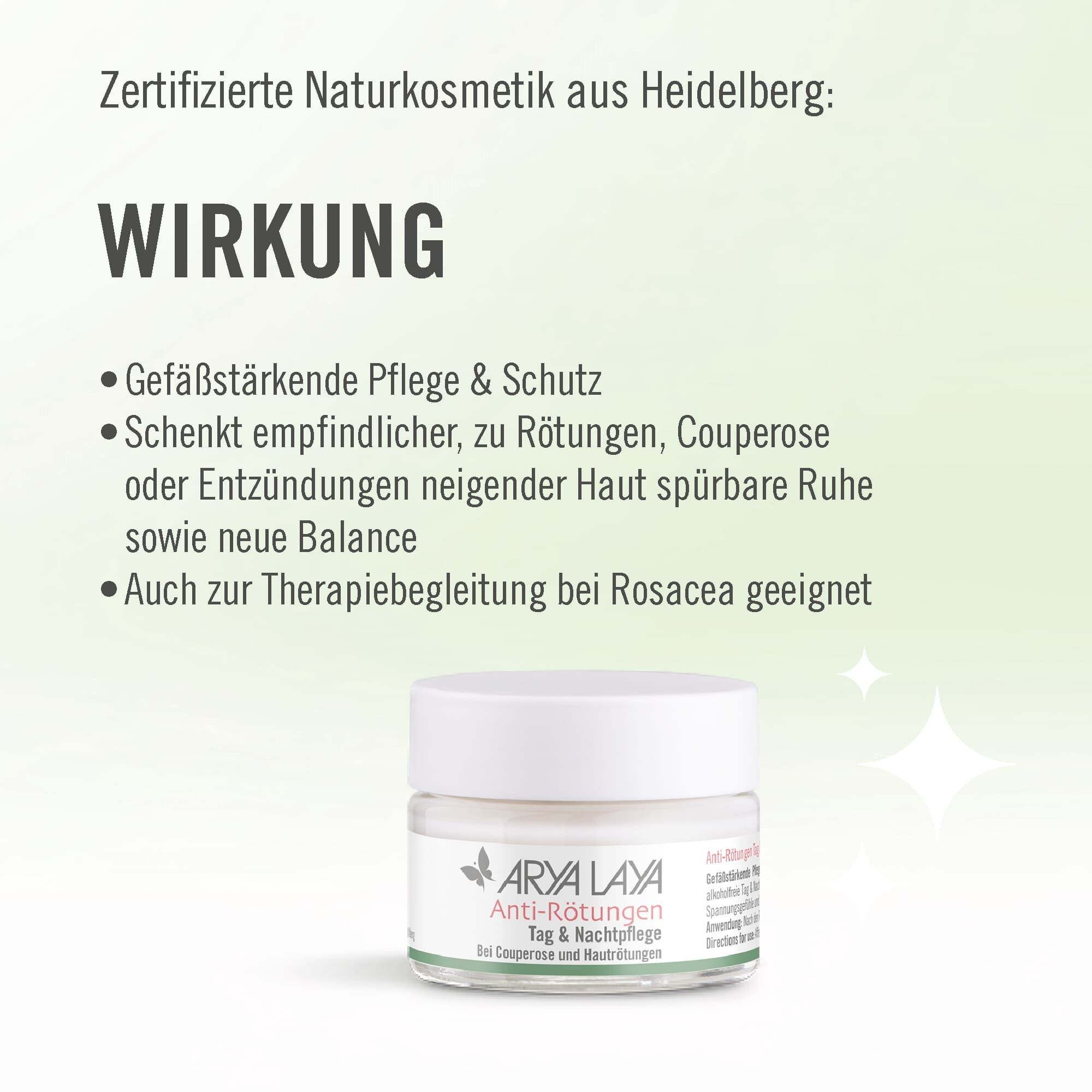 Wirkung ARYA LAYA Anti-Rötungen Tag & Nachtpflege