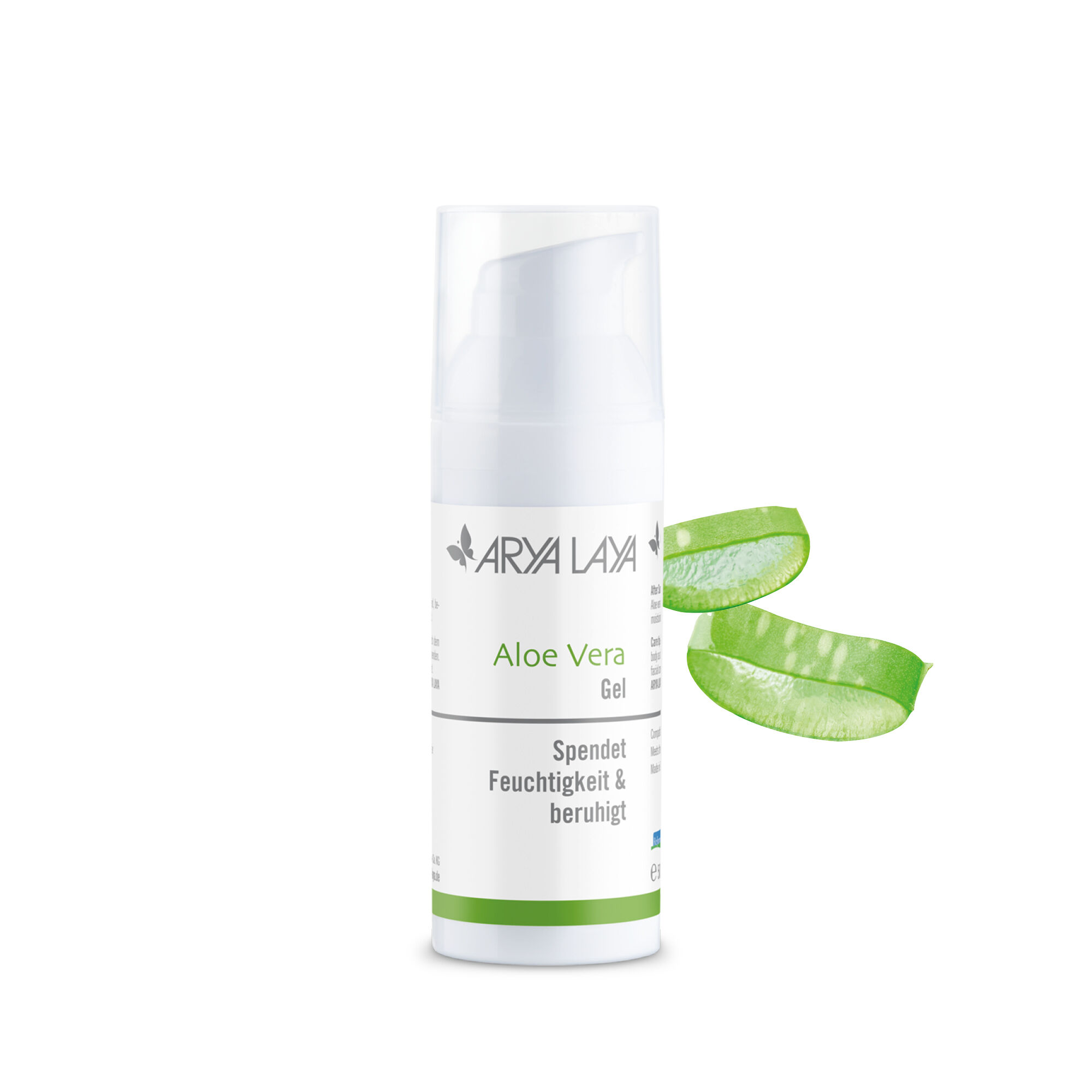 Airlessspender mit der ARYA LAYA Aloe Vera Gel, 50 ml