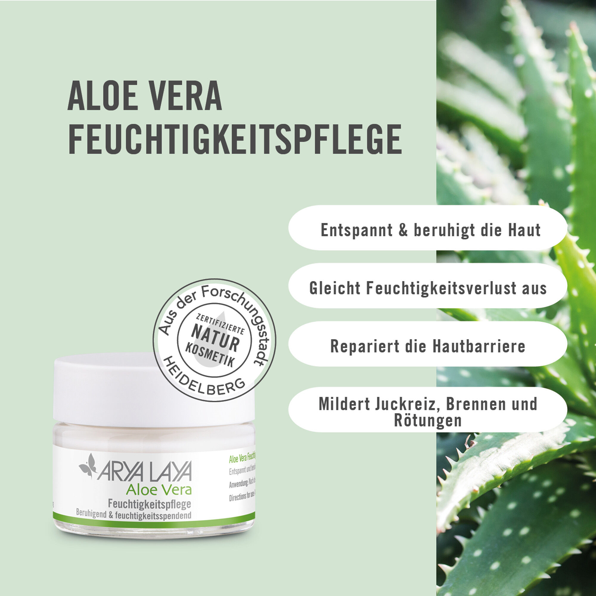 Wirkweise ARYA LAYA Aloe Vera Feuchtigkeitspflege