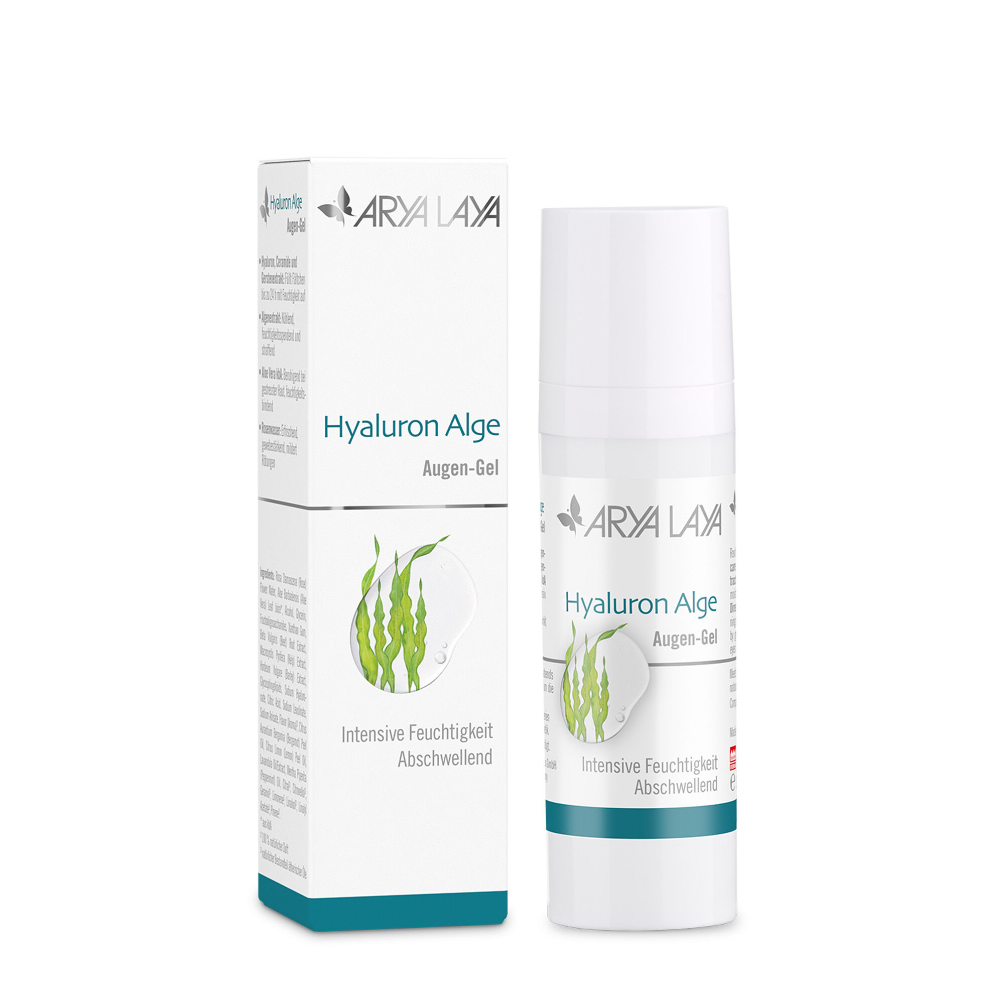 Airless-Spender und Faltschachtel ARYA LAYA Aqua Derma Augen Gel,30 ml