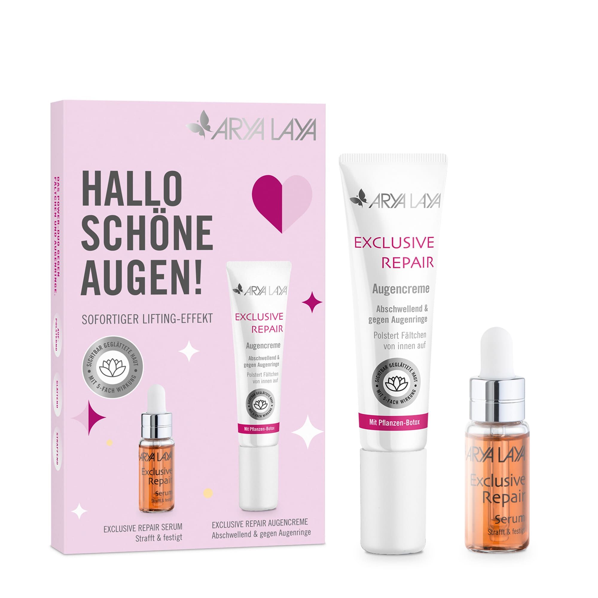 ARYA LAYA Exclusive Repair Augencreme, 15 ml und Serum 5 ml mit Faltschachtel