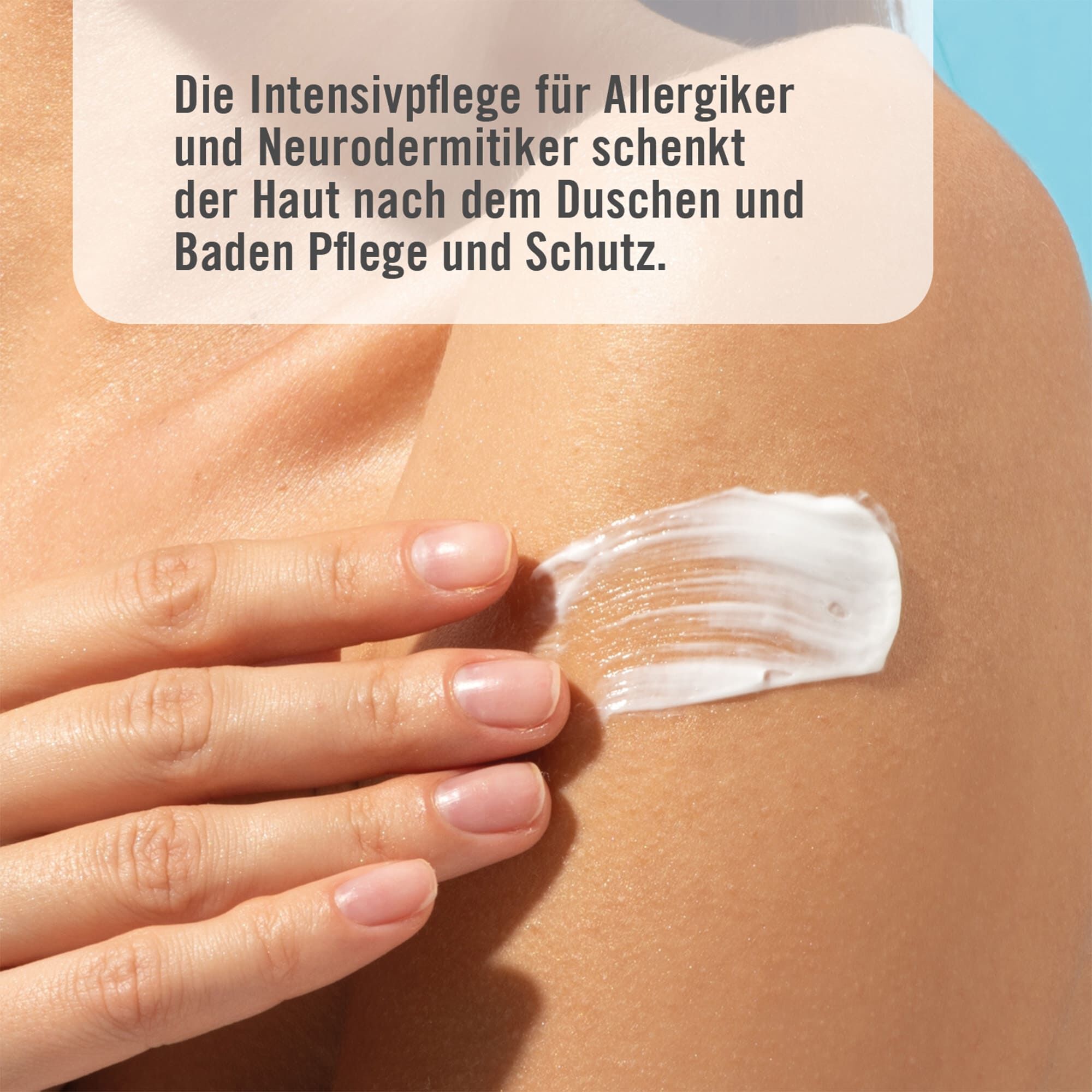 Die Intensivpflege für Allergiker und Neurodermitiker schenkt der Haut nach dem Duschen und Baden Pflege und Schutz