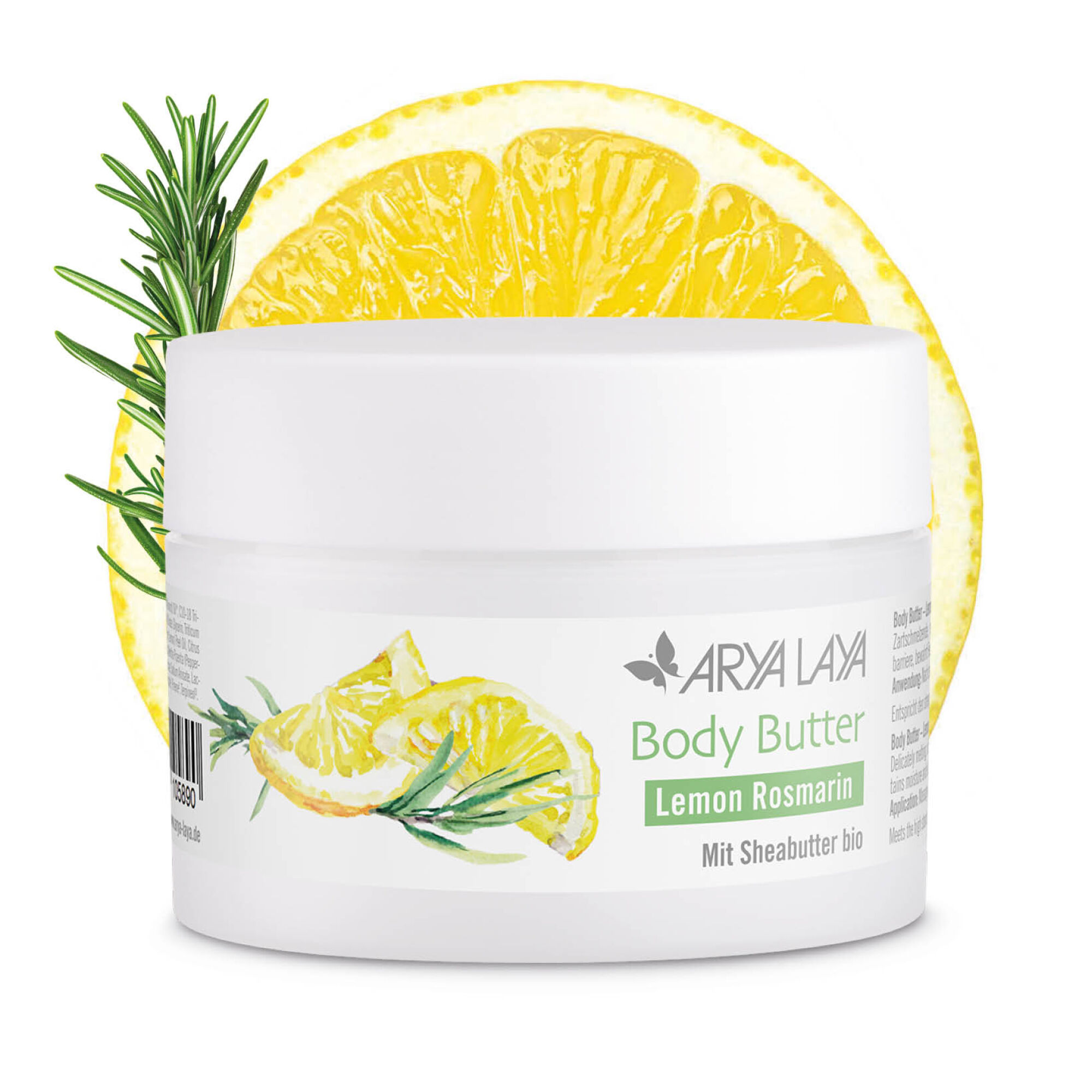 Tiegel mit ARYA LAYA Body Butter Lemon Rosmarin, 200 ml