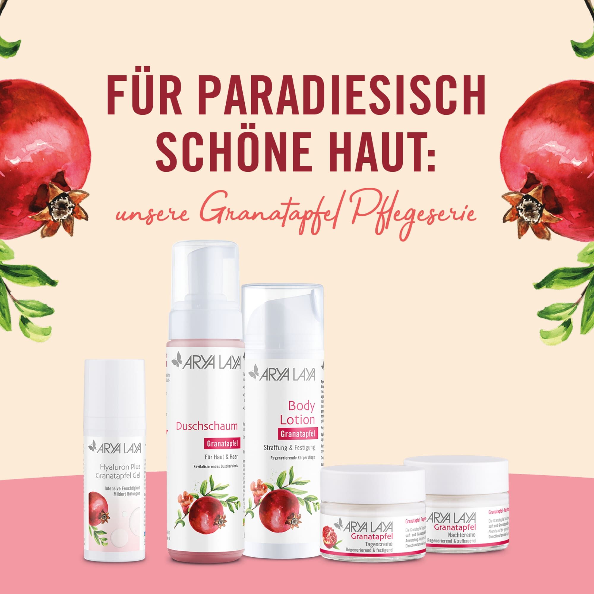 Für paradiesisch schöne Haut: unsere Granatapfel Pflegeserie