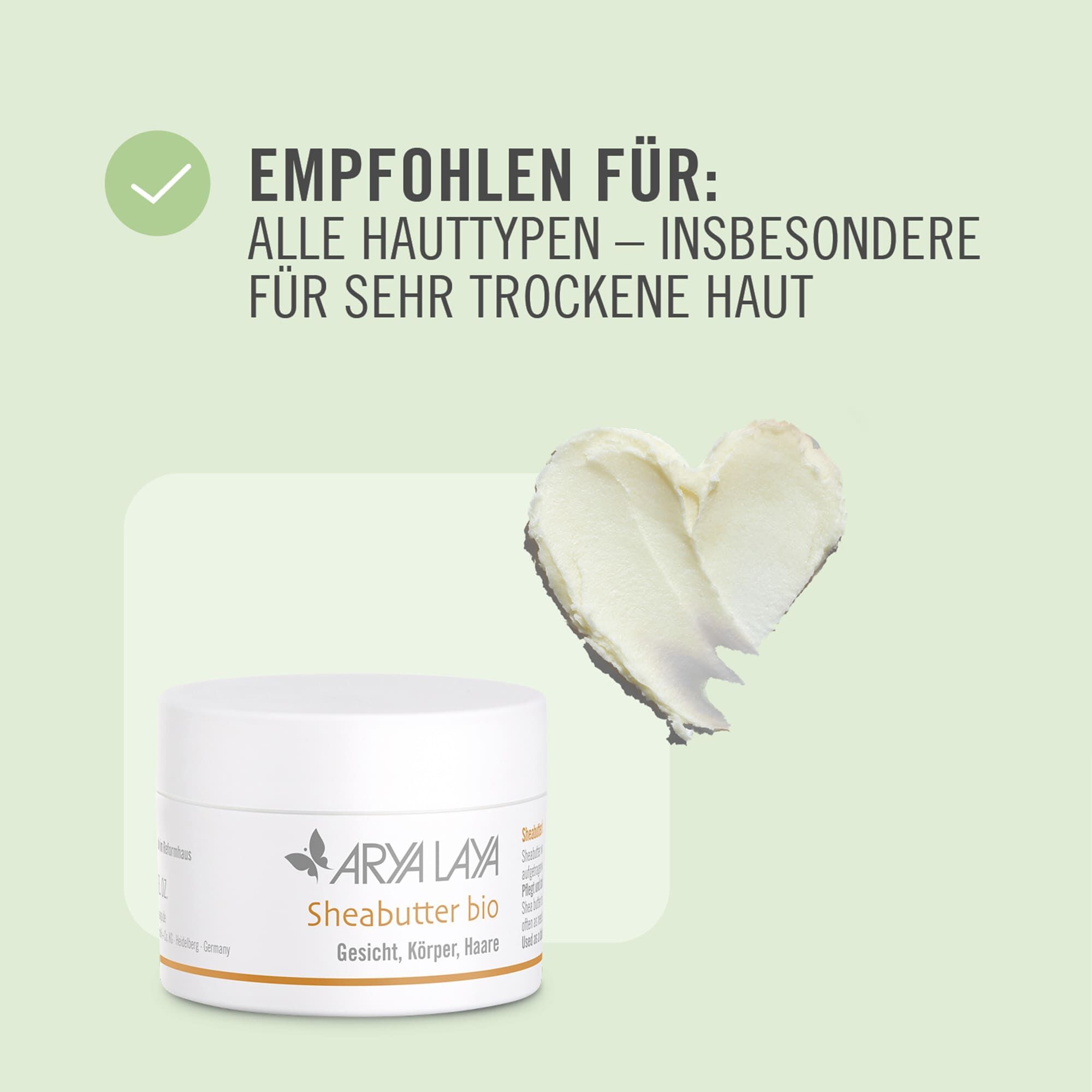 Empfohlen für alle Hauttypen - insbesondere für sehr trockene Haut