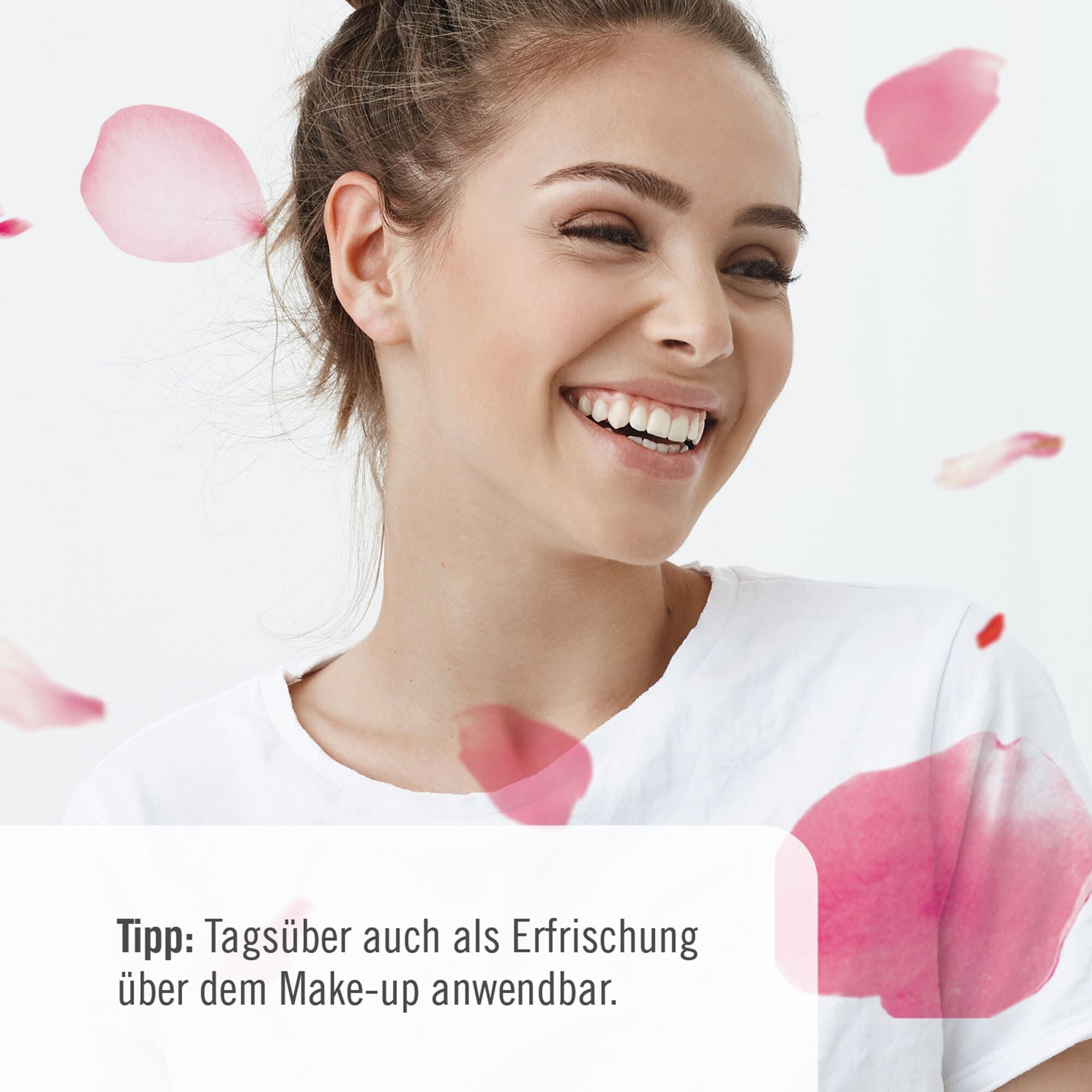 Tipp; Tagsüber auch als Erfrischung über dem Make-up anwendbar