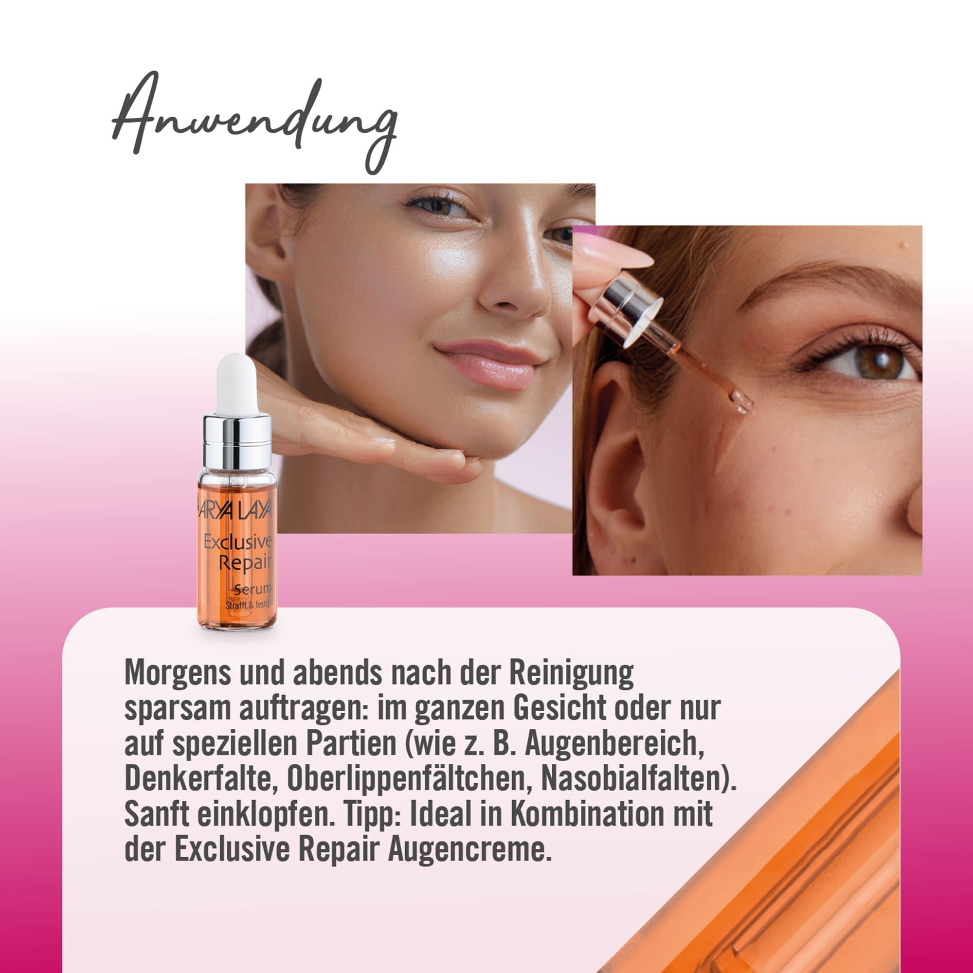 Anwendung ARYA LAYA Exclusive Repair Serum