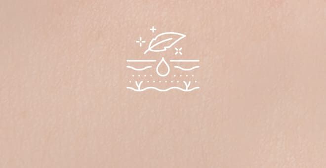 Skizze von sensibler Haut mit Feder