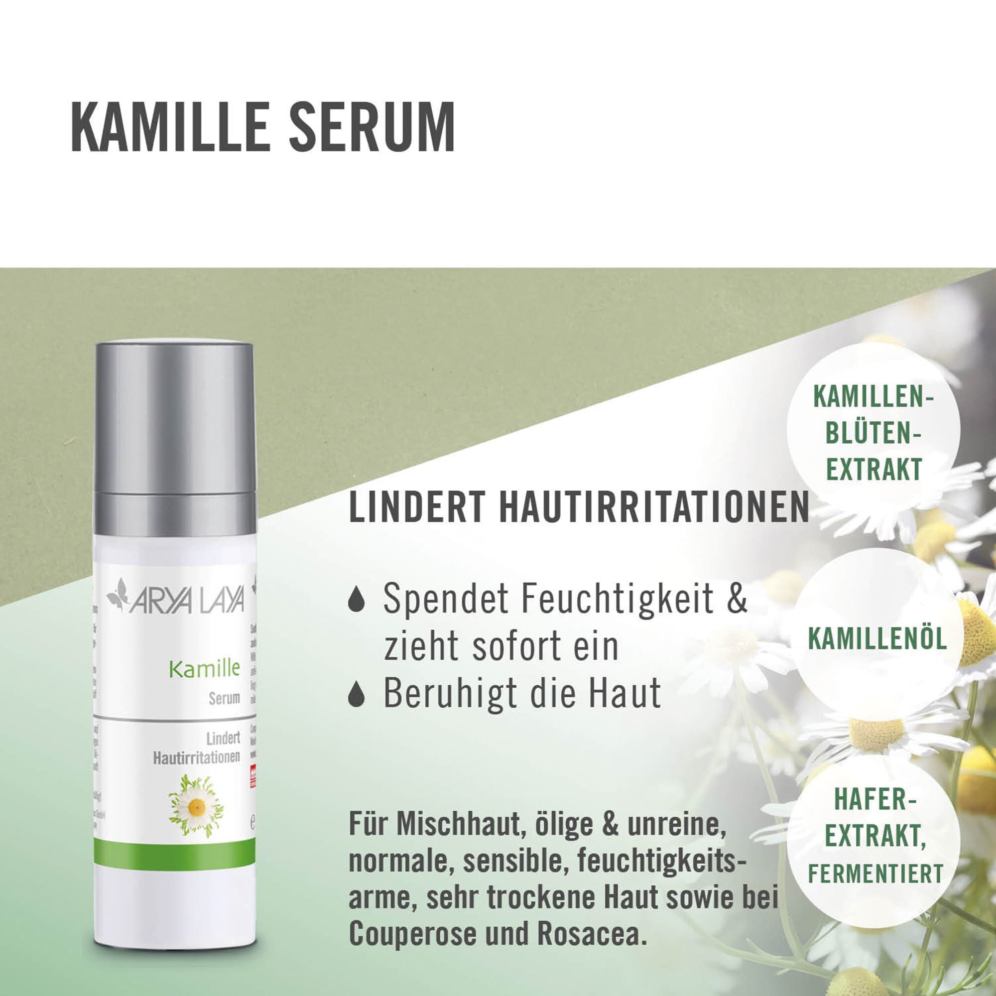 Wirkweise ARYA LAYA Kamille Serum, 30 ml