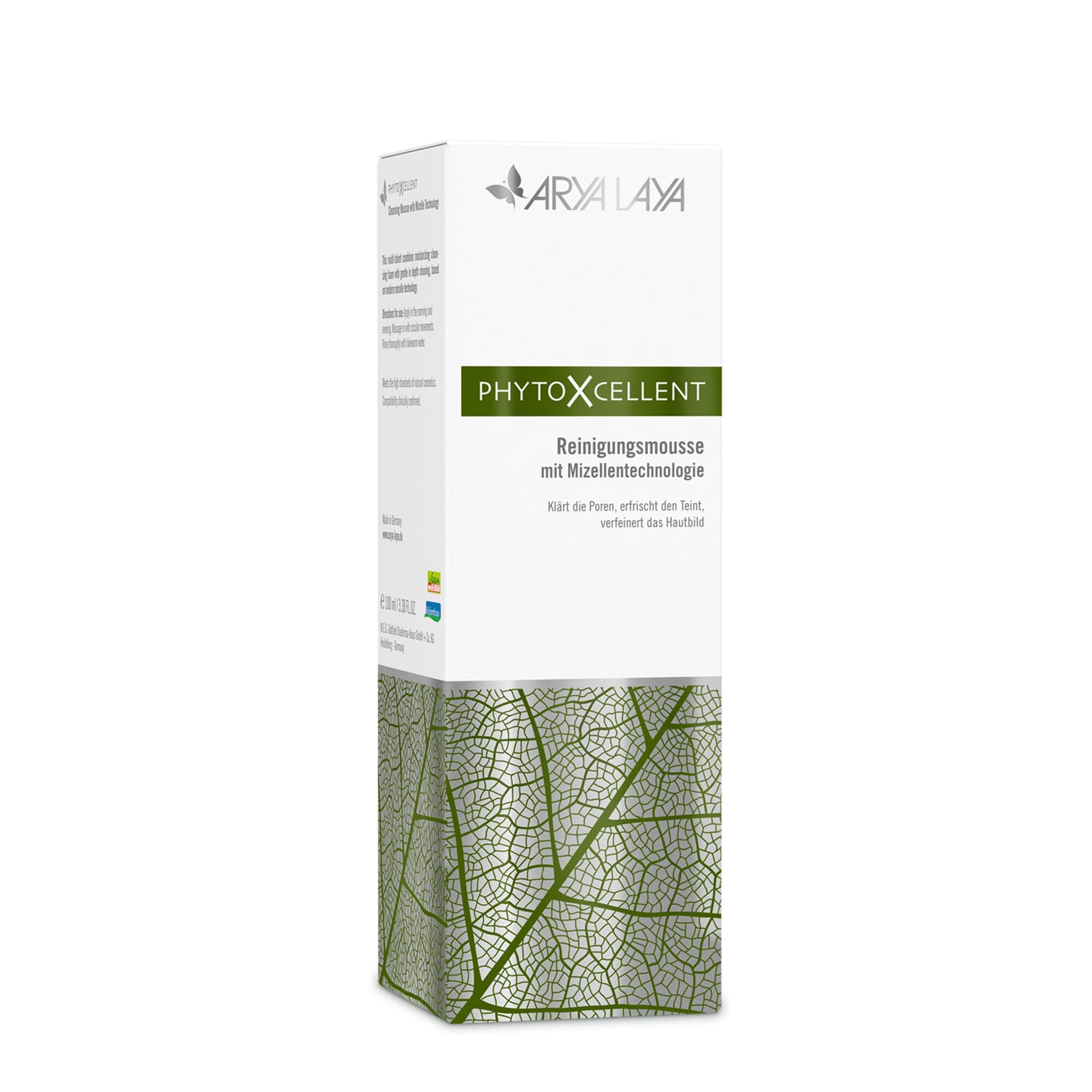 Faltschachtel mit ARYA LAYA PhytoXcellent Reinigungsmousse, 100 ml
