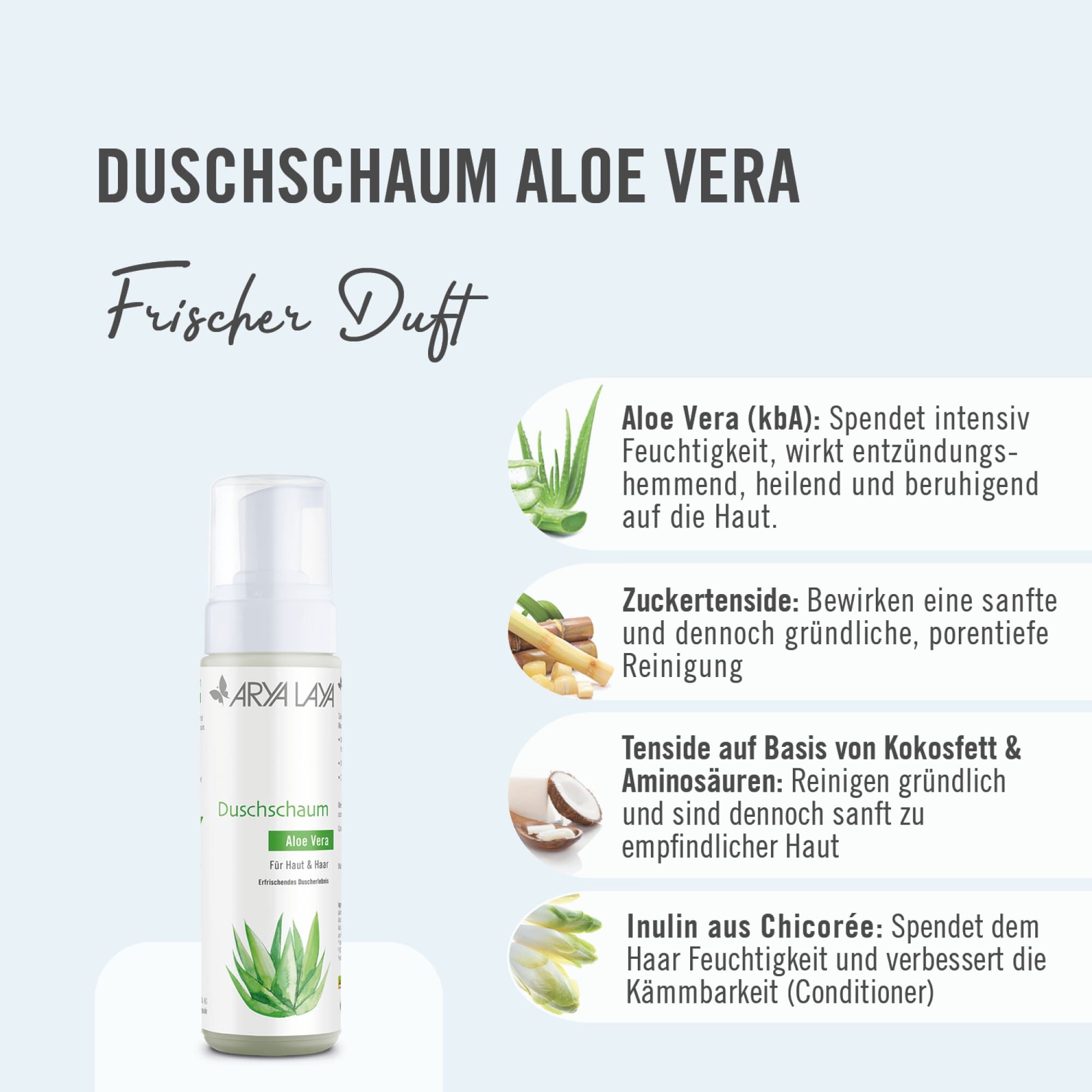 Wirkstoffe ARYA LAYA Duschschaum Aloe Vera