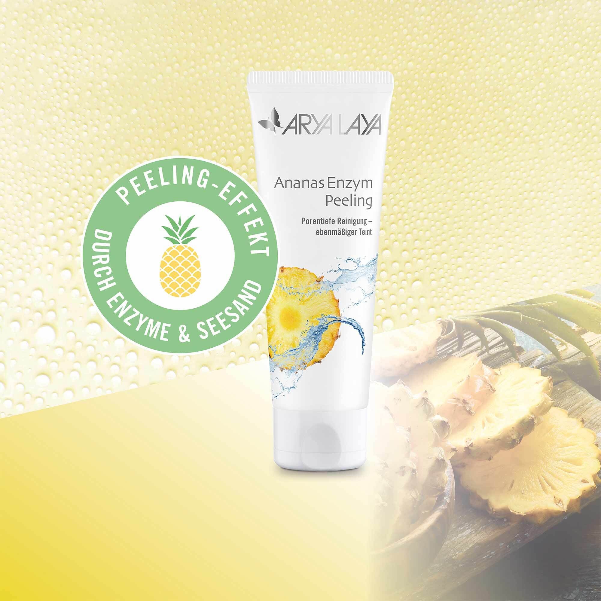 Das Ananas Enzym Peeling ist die perfekte Vorbereitung vor der Anwendung der Miracle Mask Masken