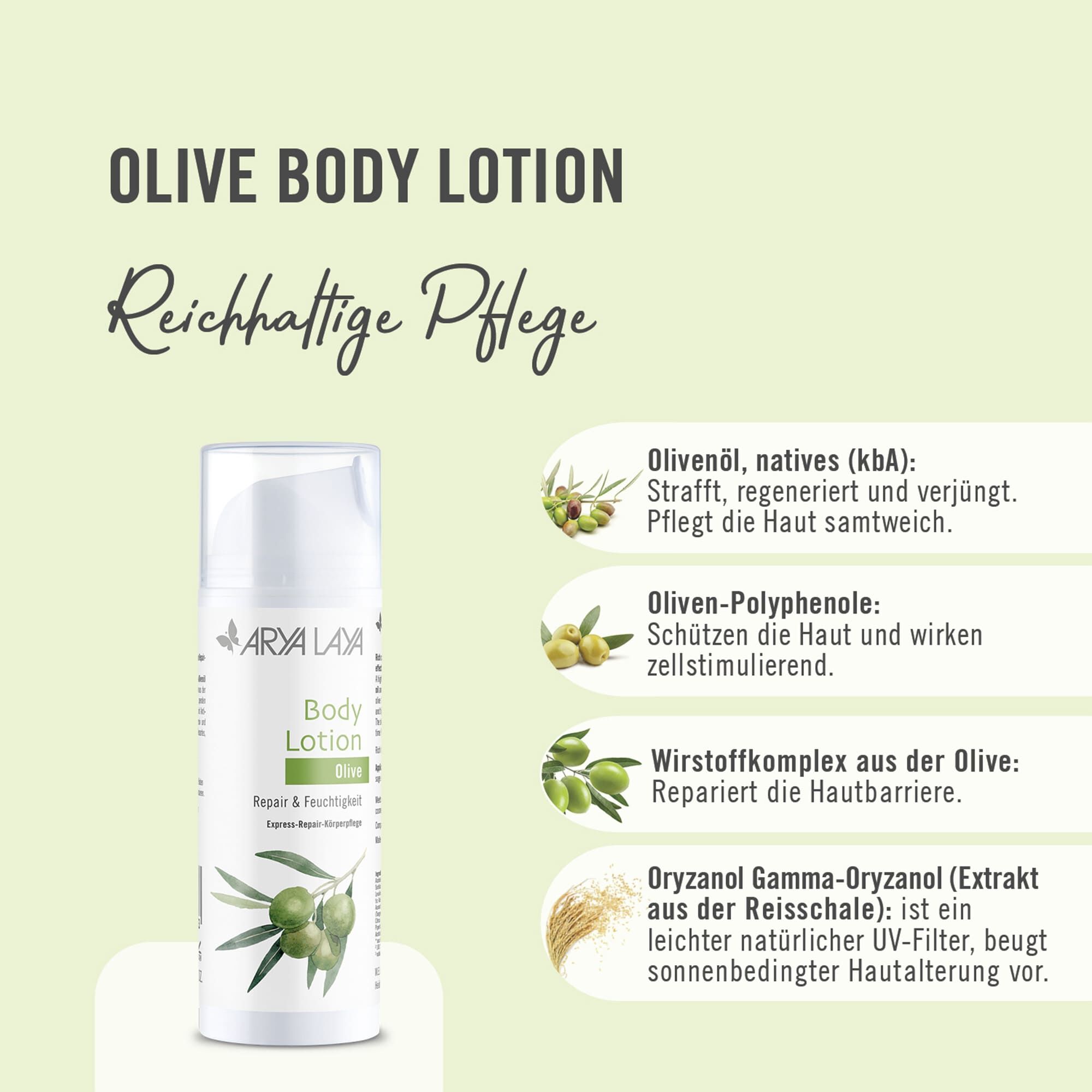 Wirkstoffe ARYA LAYA Body Lotion Olive